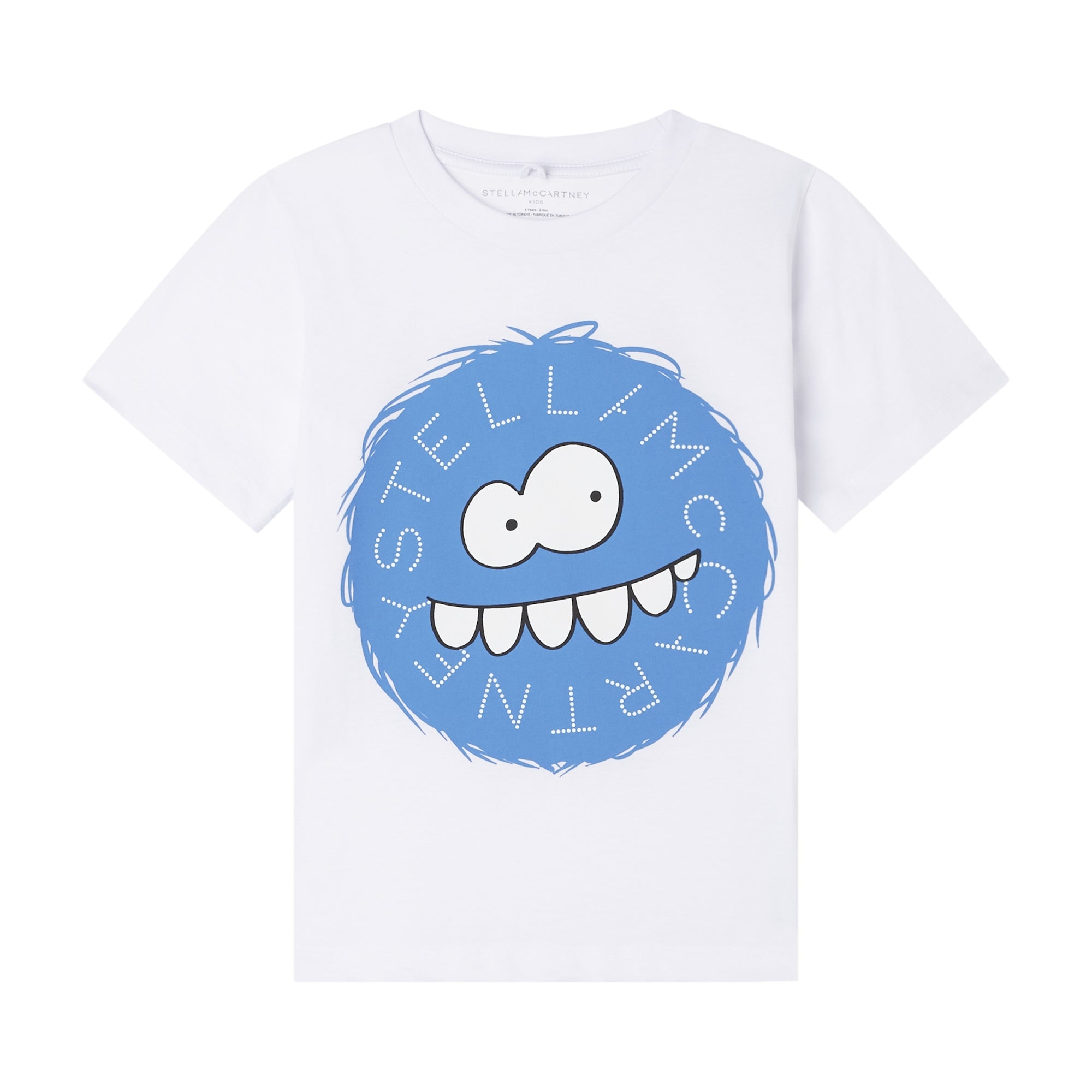 Boys White Printed Cotton T-Shirt
