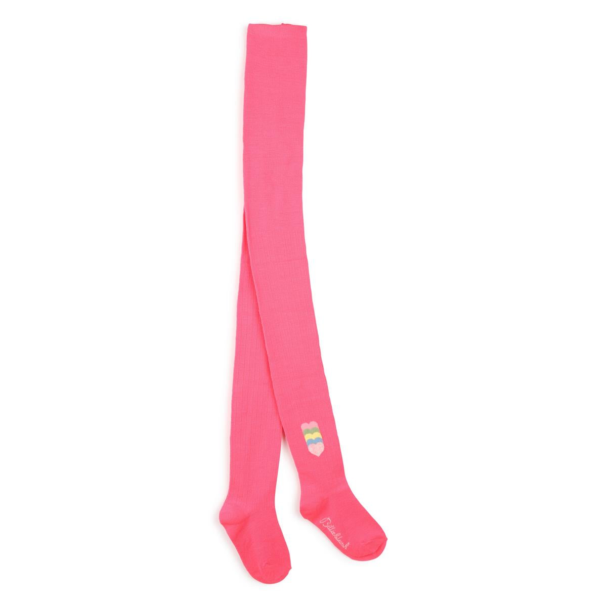 Girls Pink Logo Tights