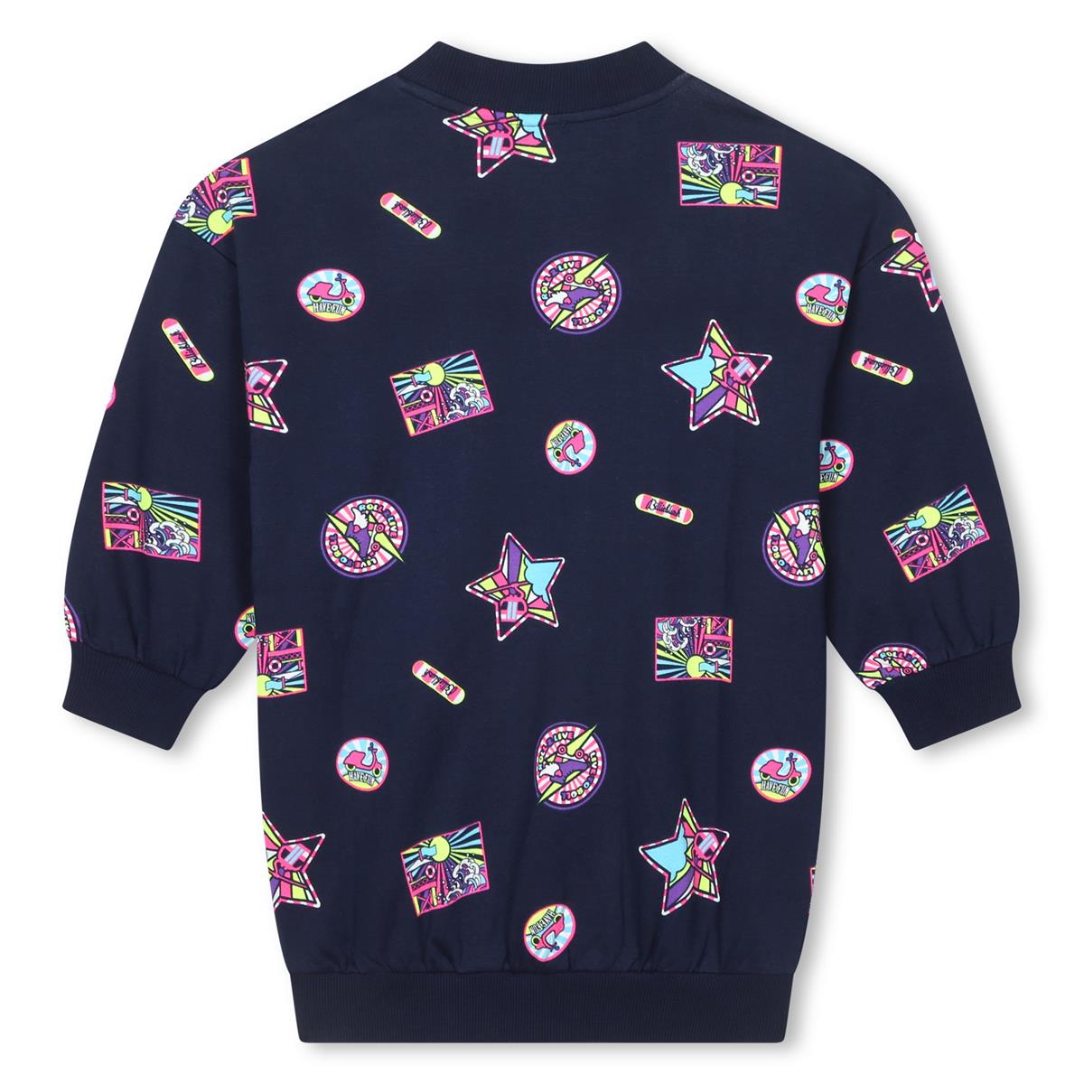Girls Blue Printed Dress