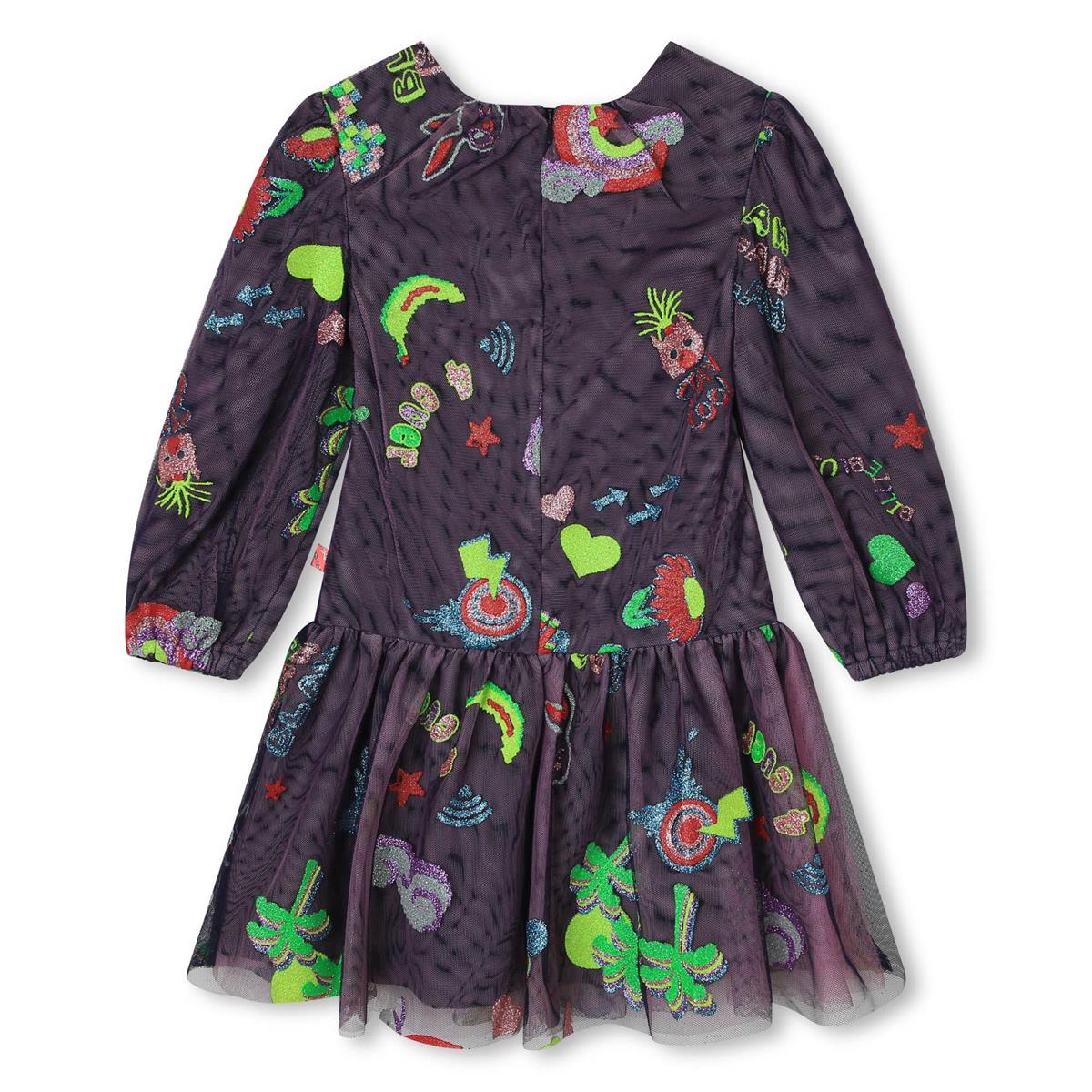 Girls Blue Printed Dress