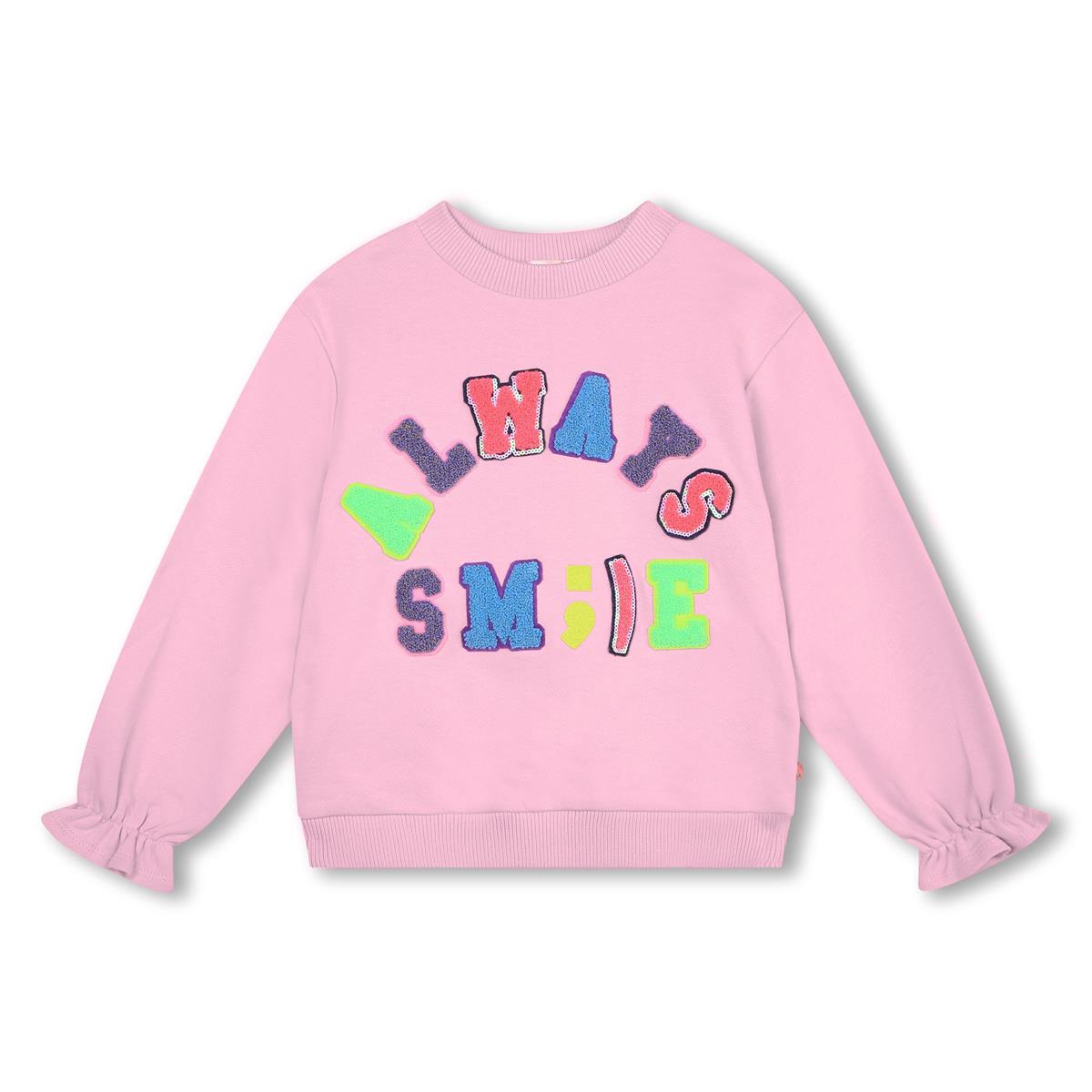 Girls Pink Printed Sweatshirt