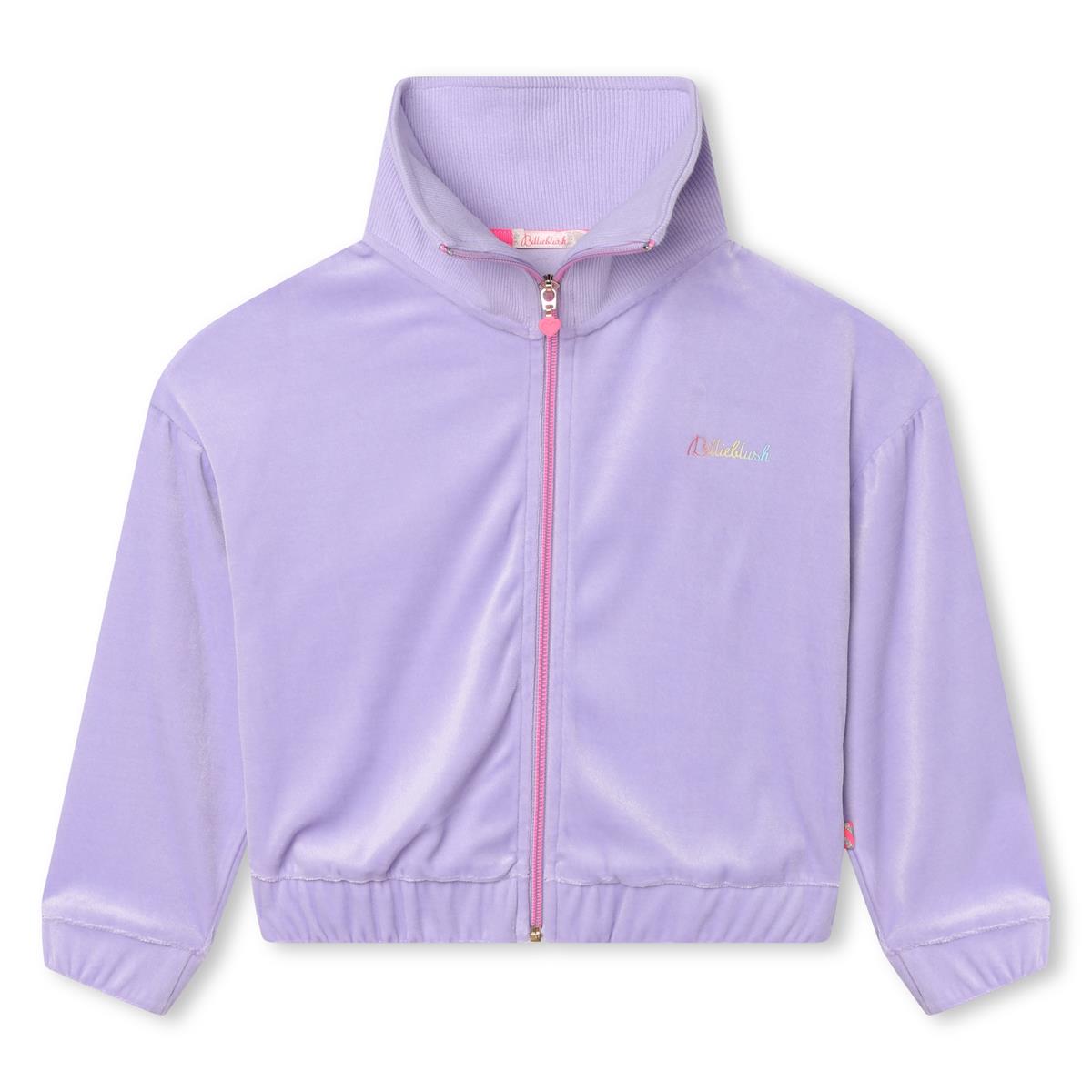 Girls Violet Zip-Up Top