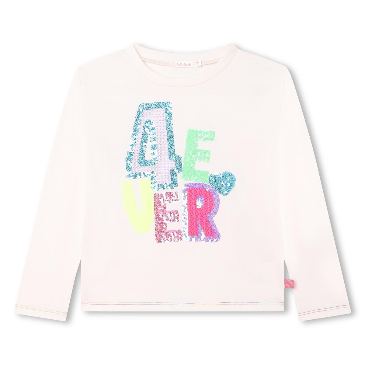 Girls White Sequin T-Shirt