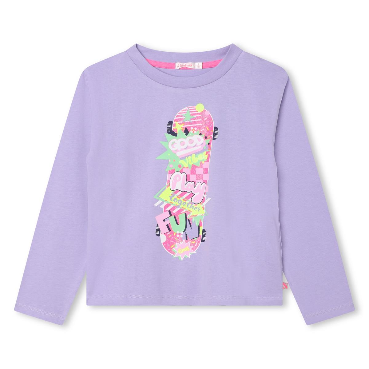 Girls Violet Printed T-Shirt