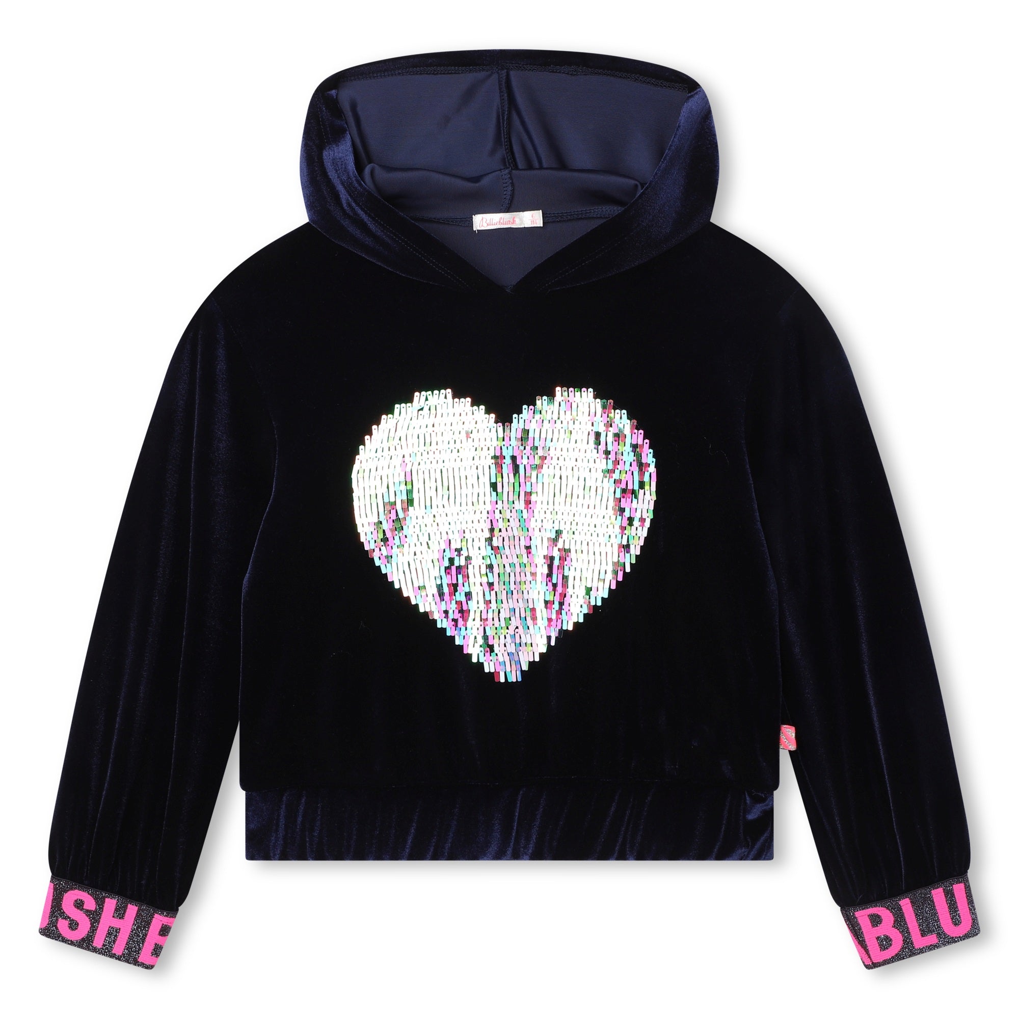Girls Blue Sequin Cotton Sweatshirt