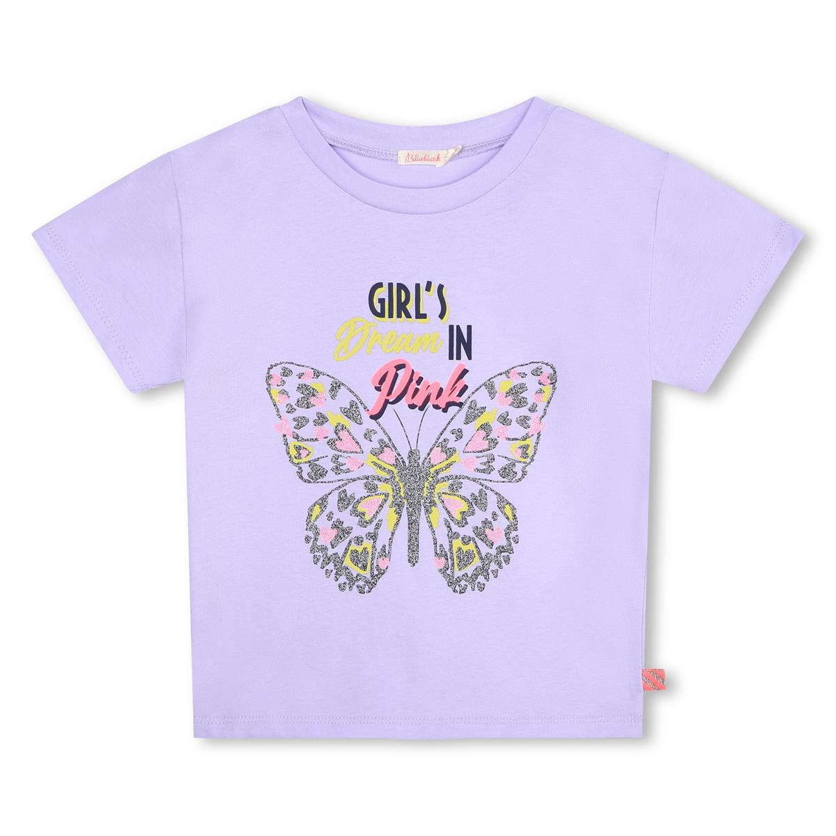 Girls Violet Printed T-Shirt