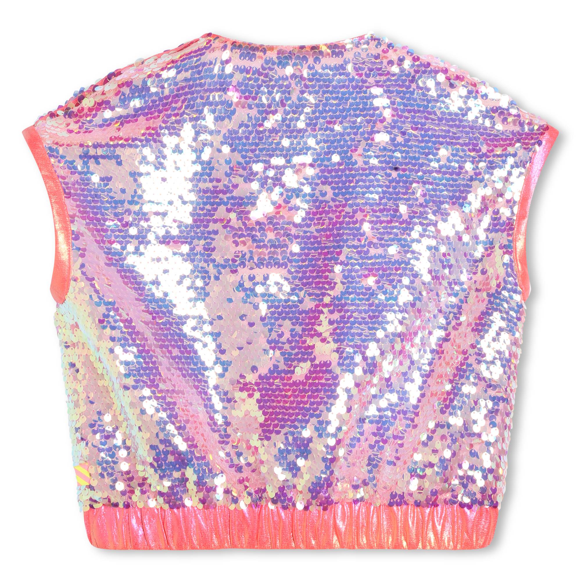 Girls Pink Sequin Vest