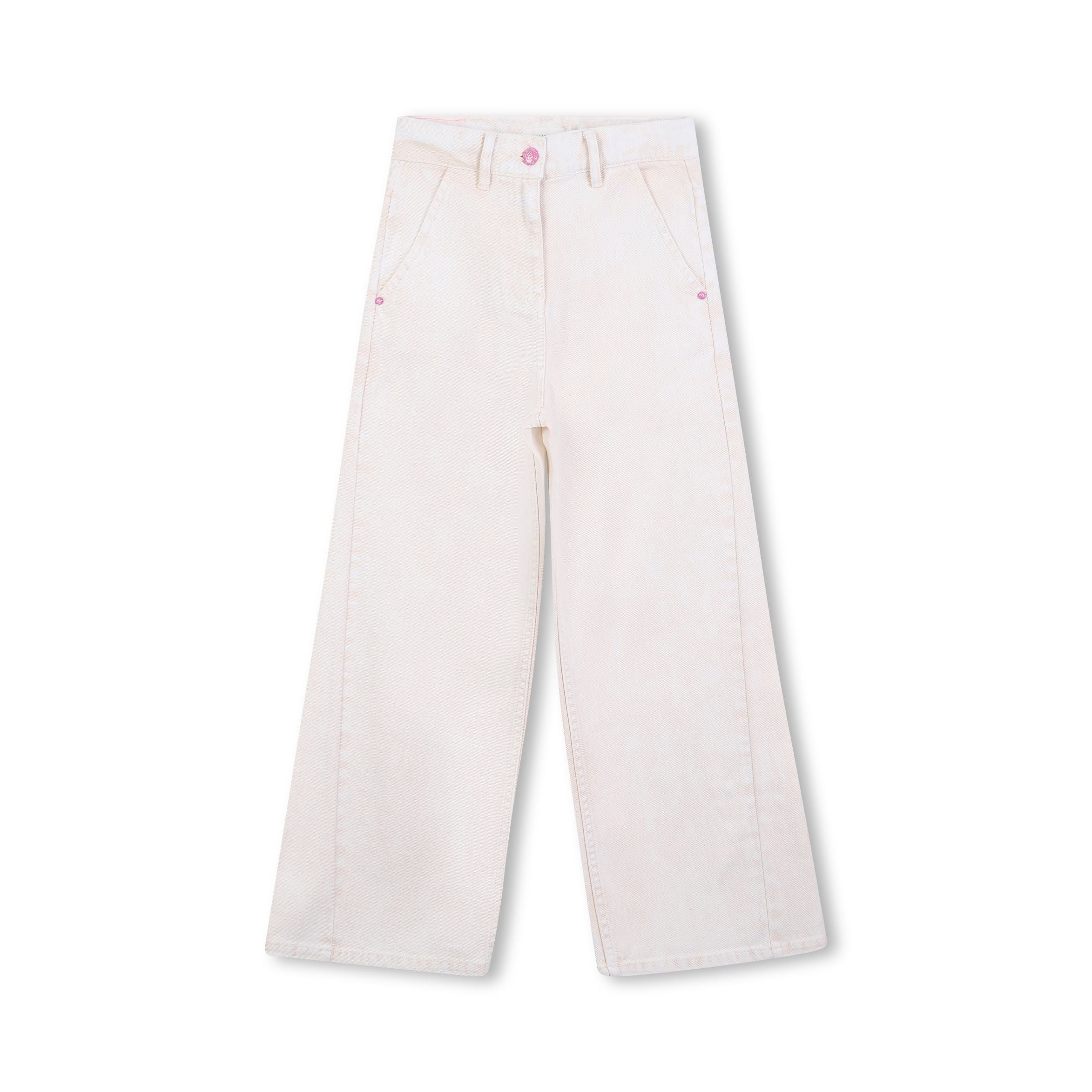 Girls Beige Denim Trousers