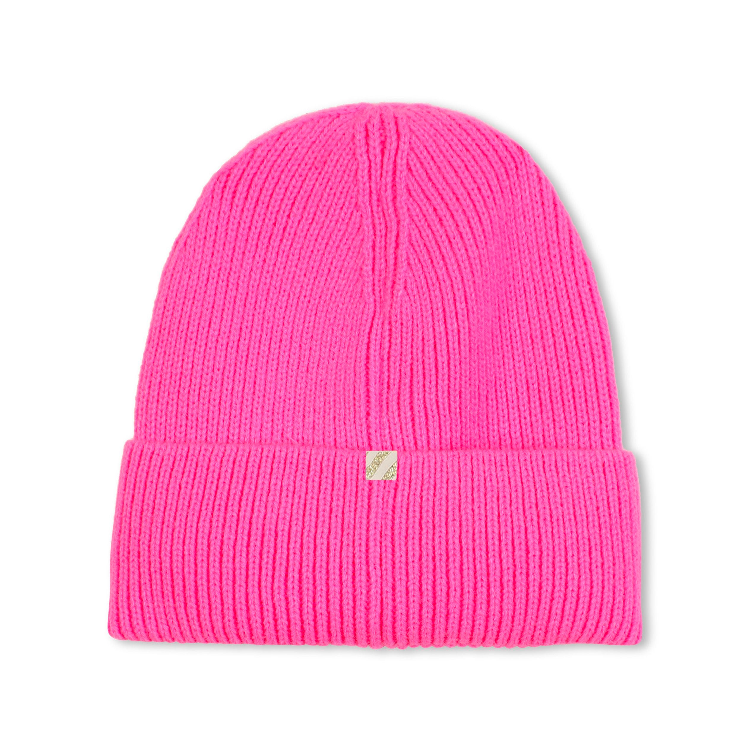 Girls Bright Pink Logo Knit Hat