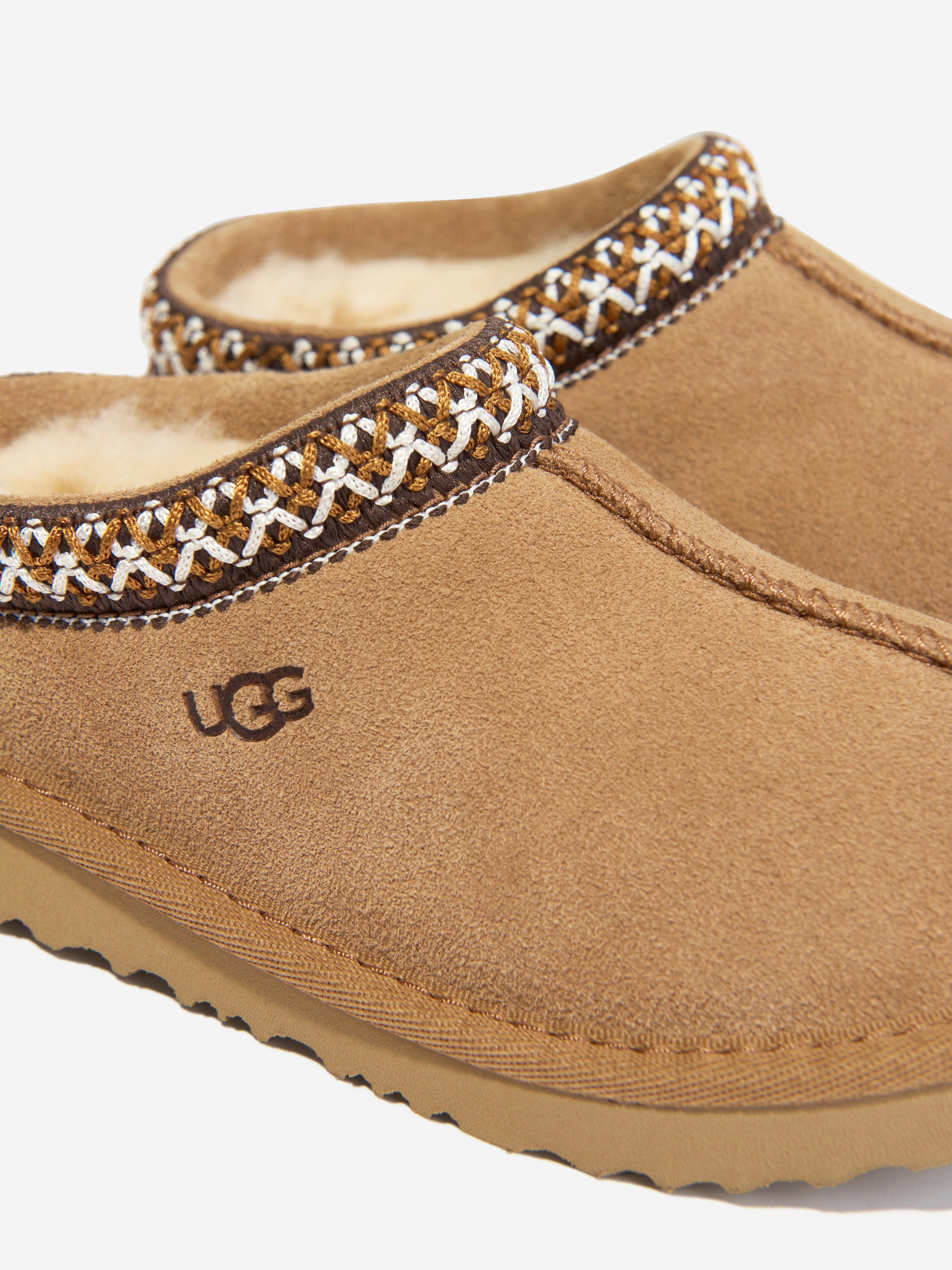 UGG Kids Suede Tasman II Slippers in Chestnut