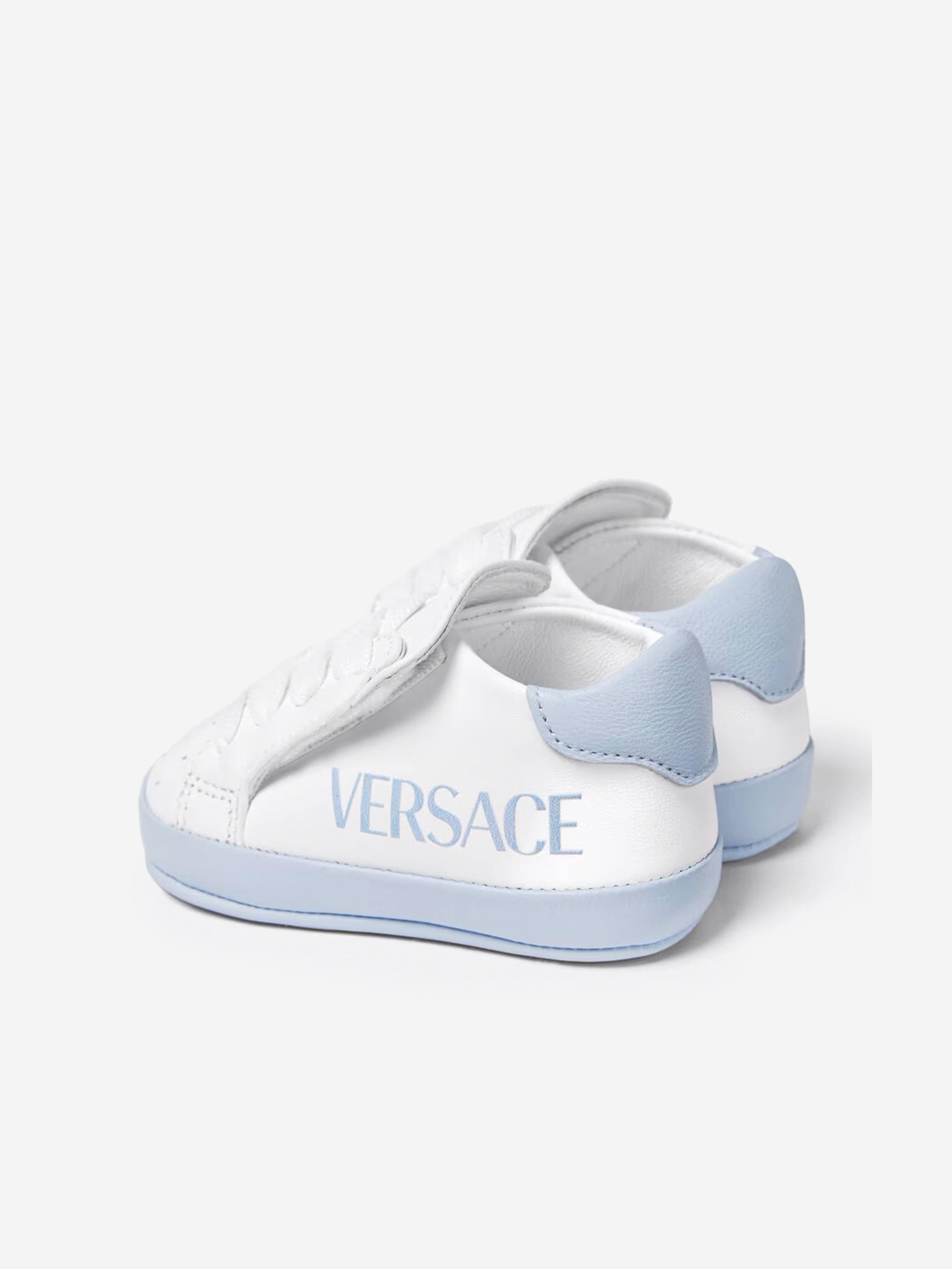 Versace Baby Leather Pre Walker Trainers in White