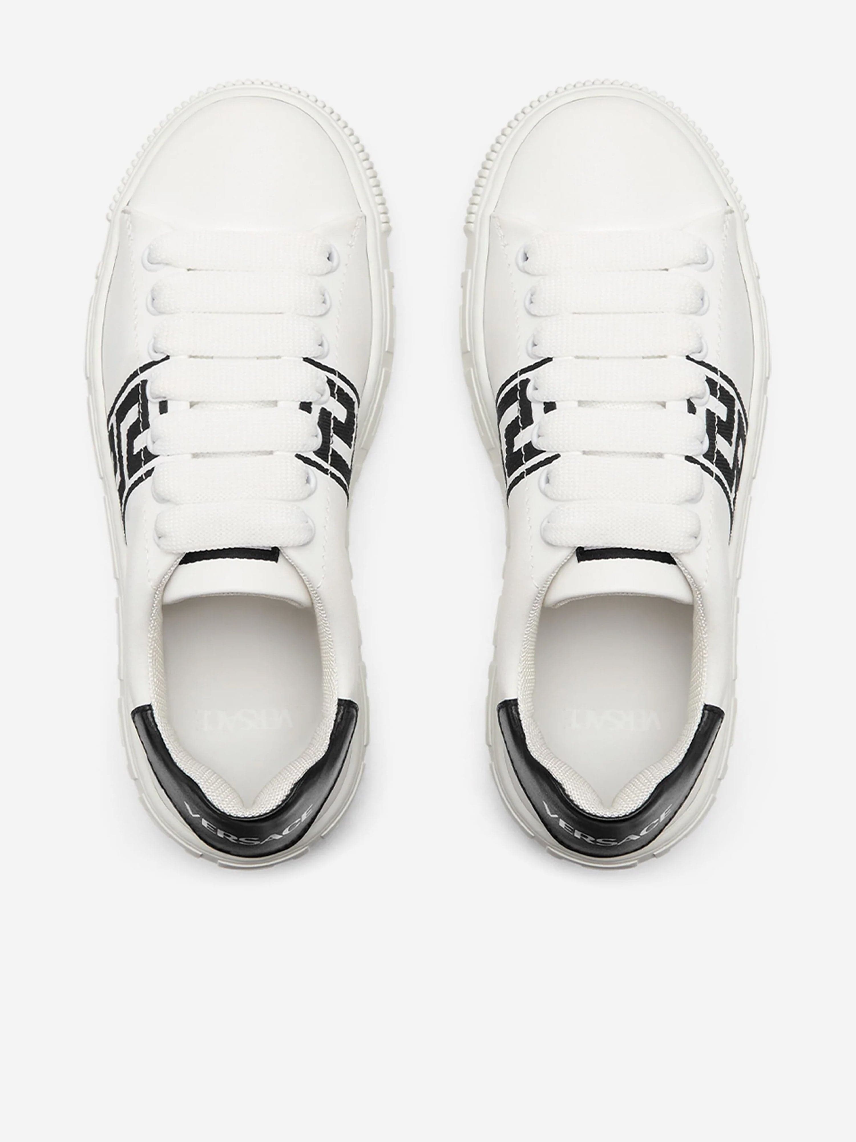 Versace Kids La Greca Low Top Trainers in White