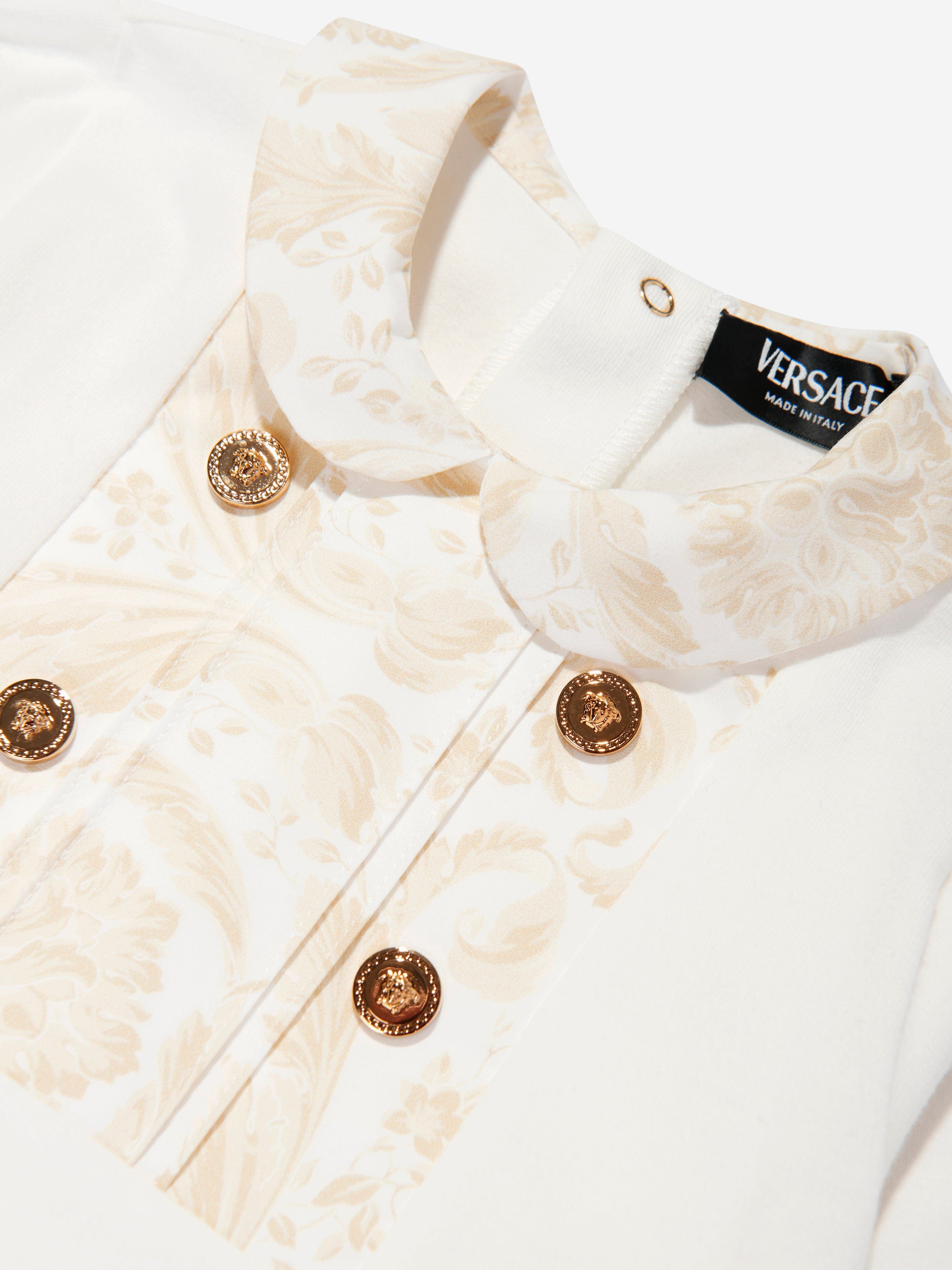 Versace Baby Barocco Romper in White