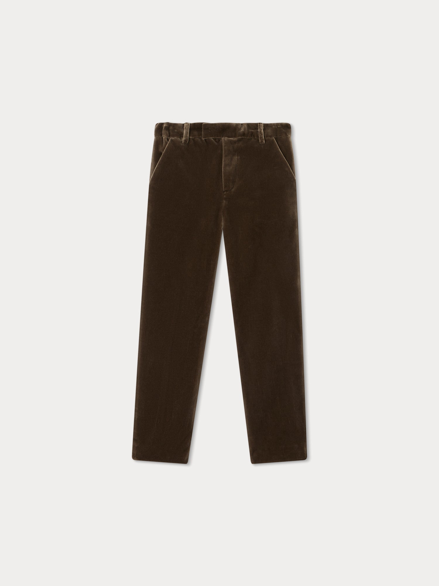 Boys Taupe Velvet Trousers