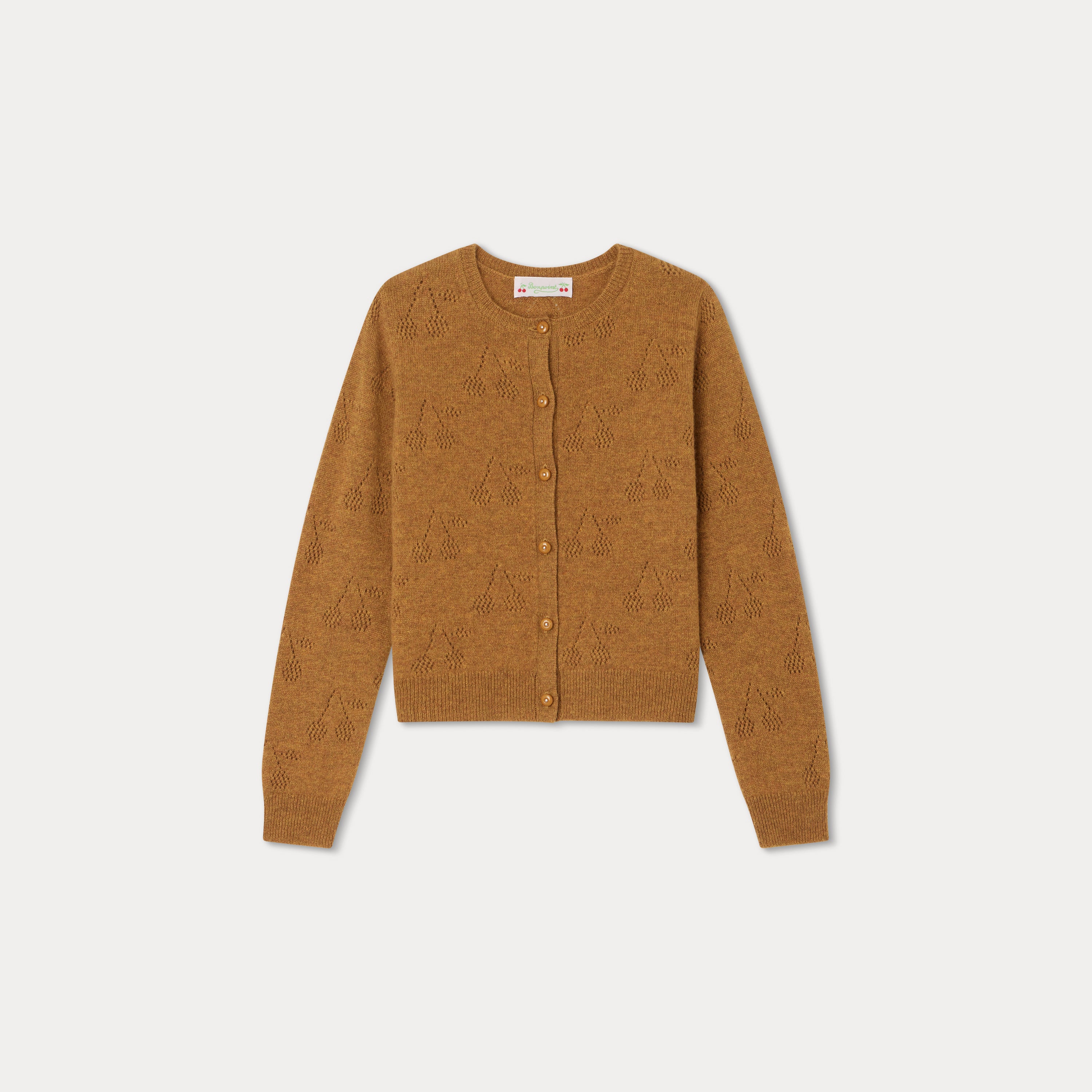 Girls Camel Cashmere Cardigan