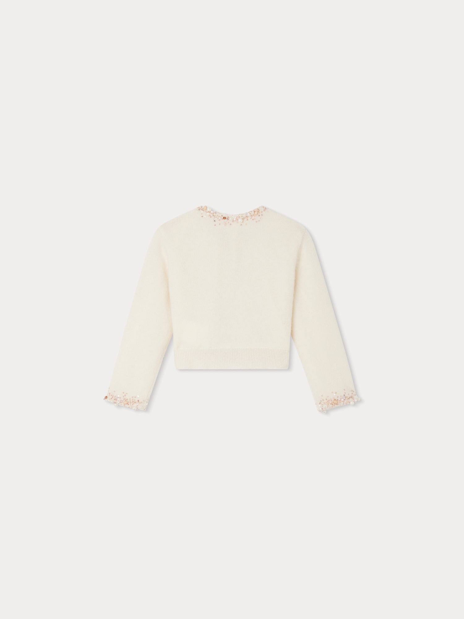Girls White Cashmere Cardigan