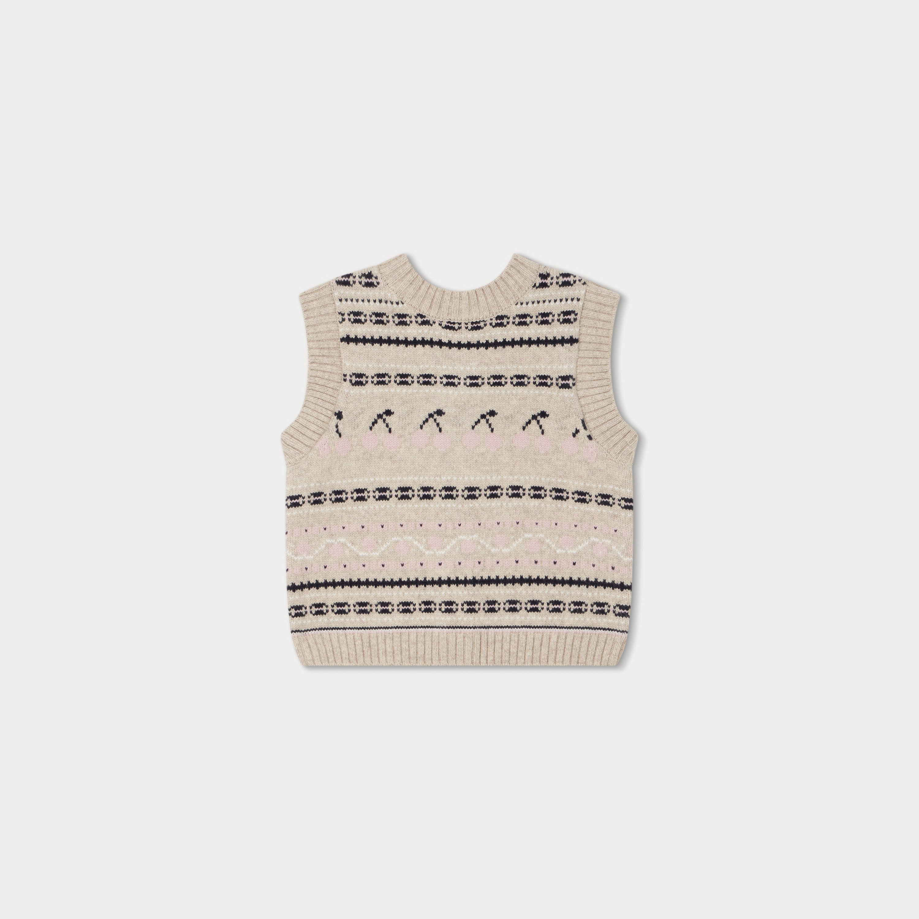 Girls Beige Wool Gilet