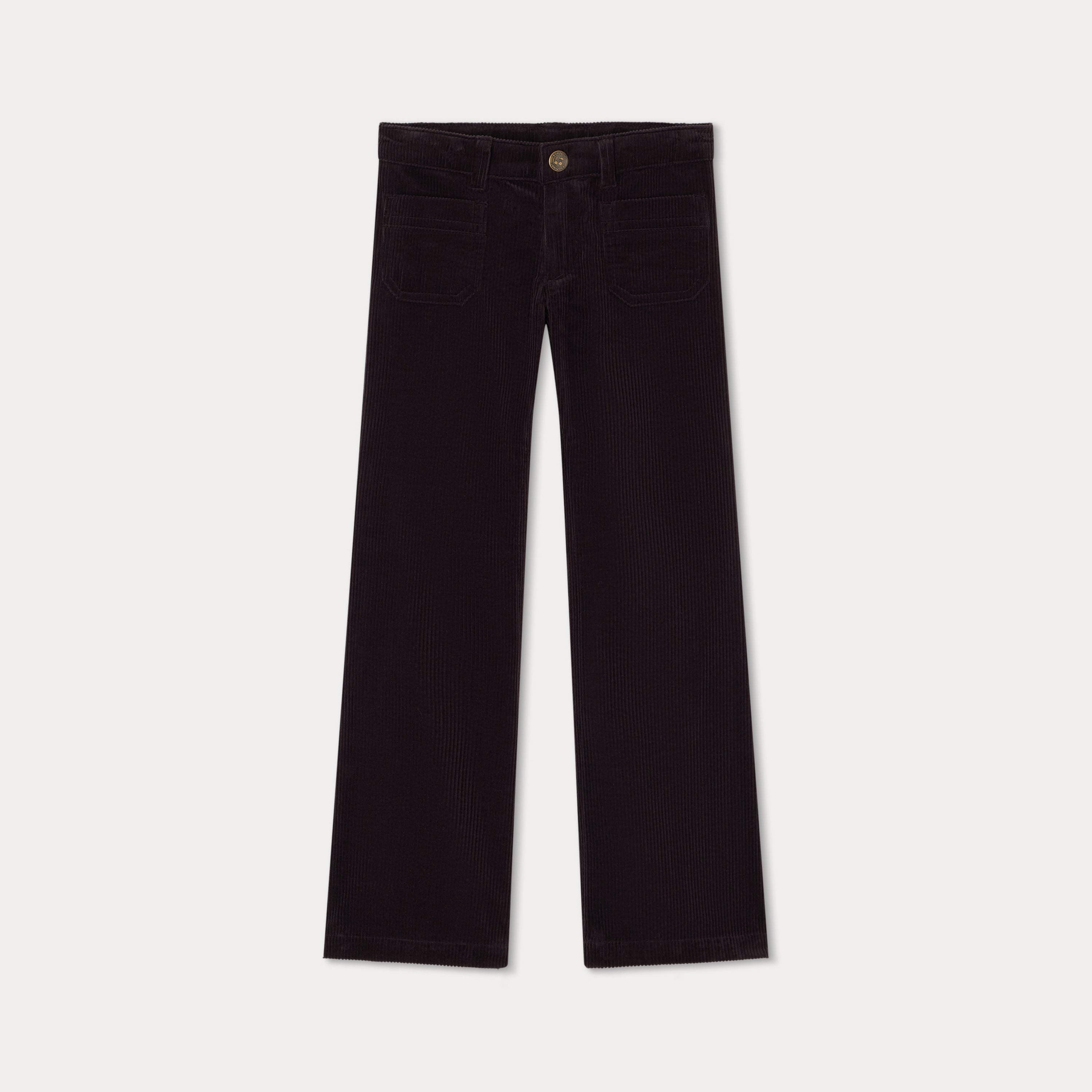 Girls Dark Brown Corduroy Trousers