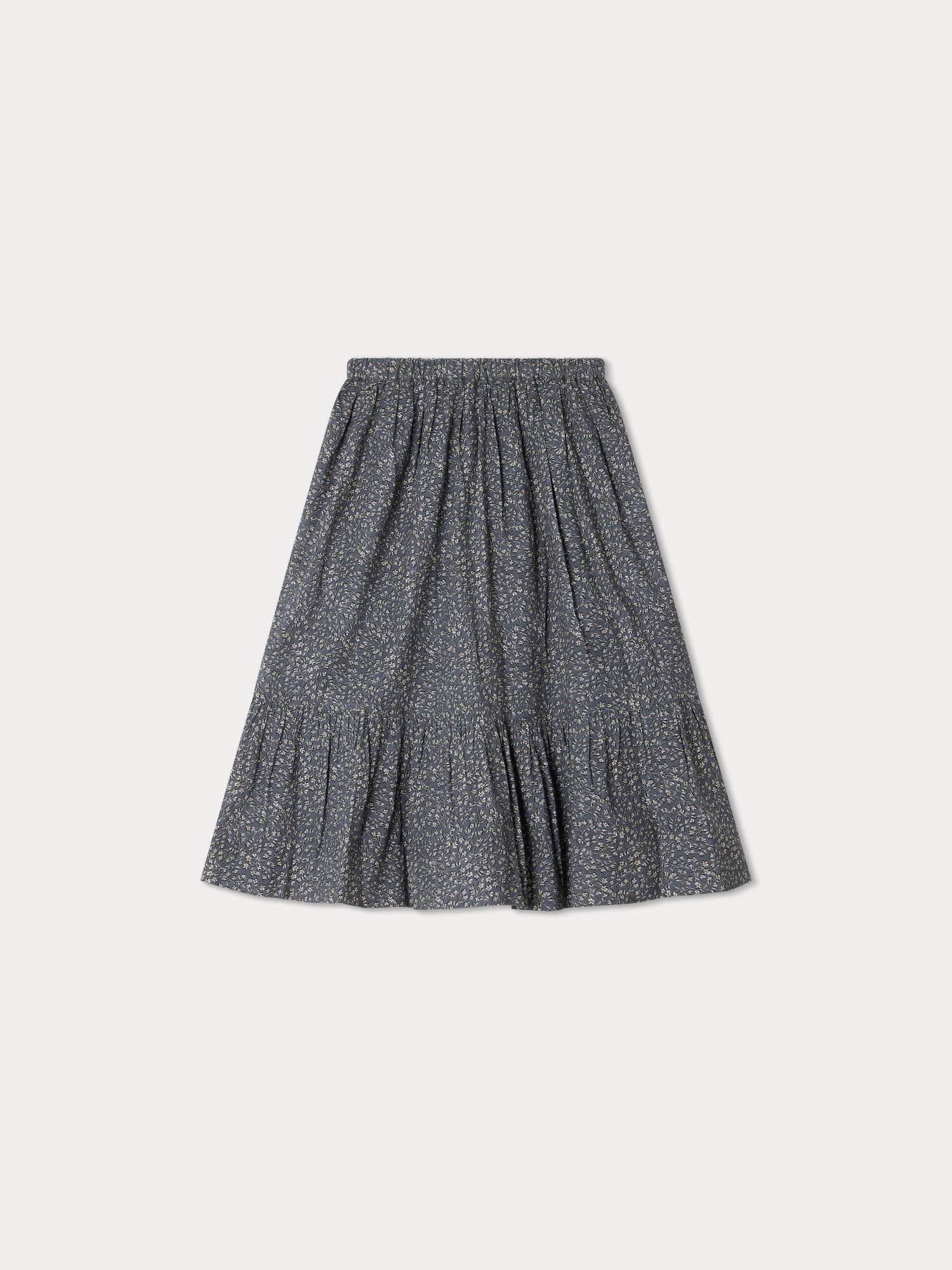 Girls Dark Grey Floral Cotton Skirt