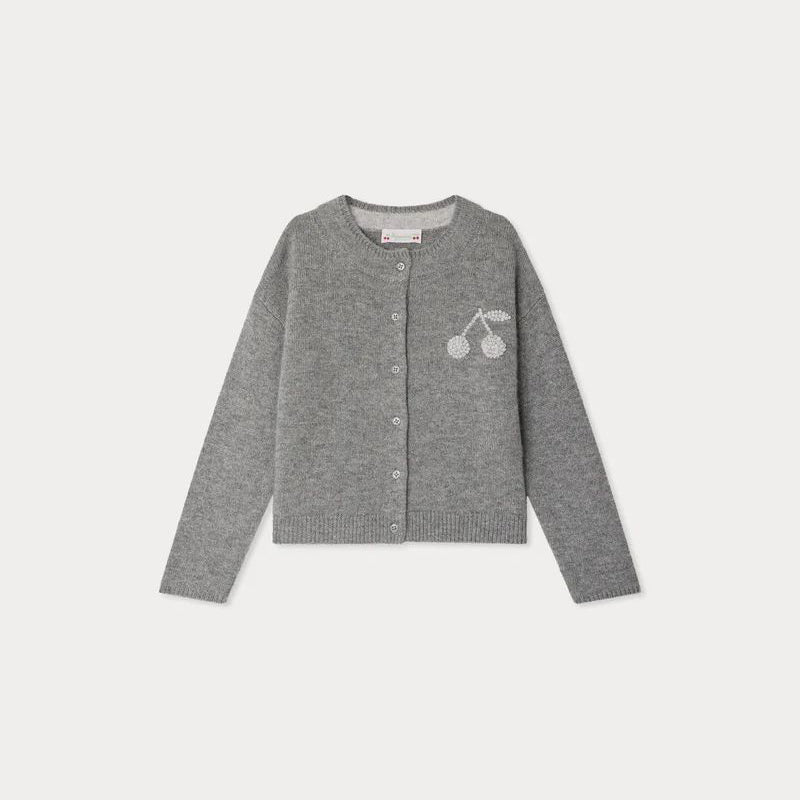 Girls Grey Cashmere Cardigan