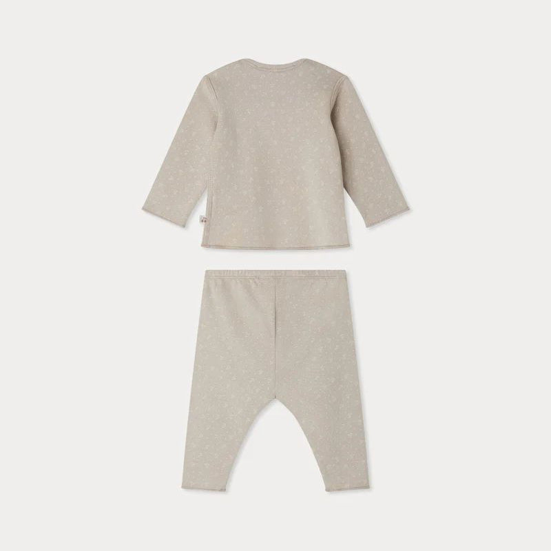 Baby Boys & Girls Beige Printed Cotton Set