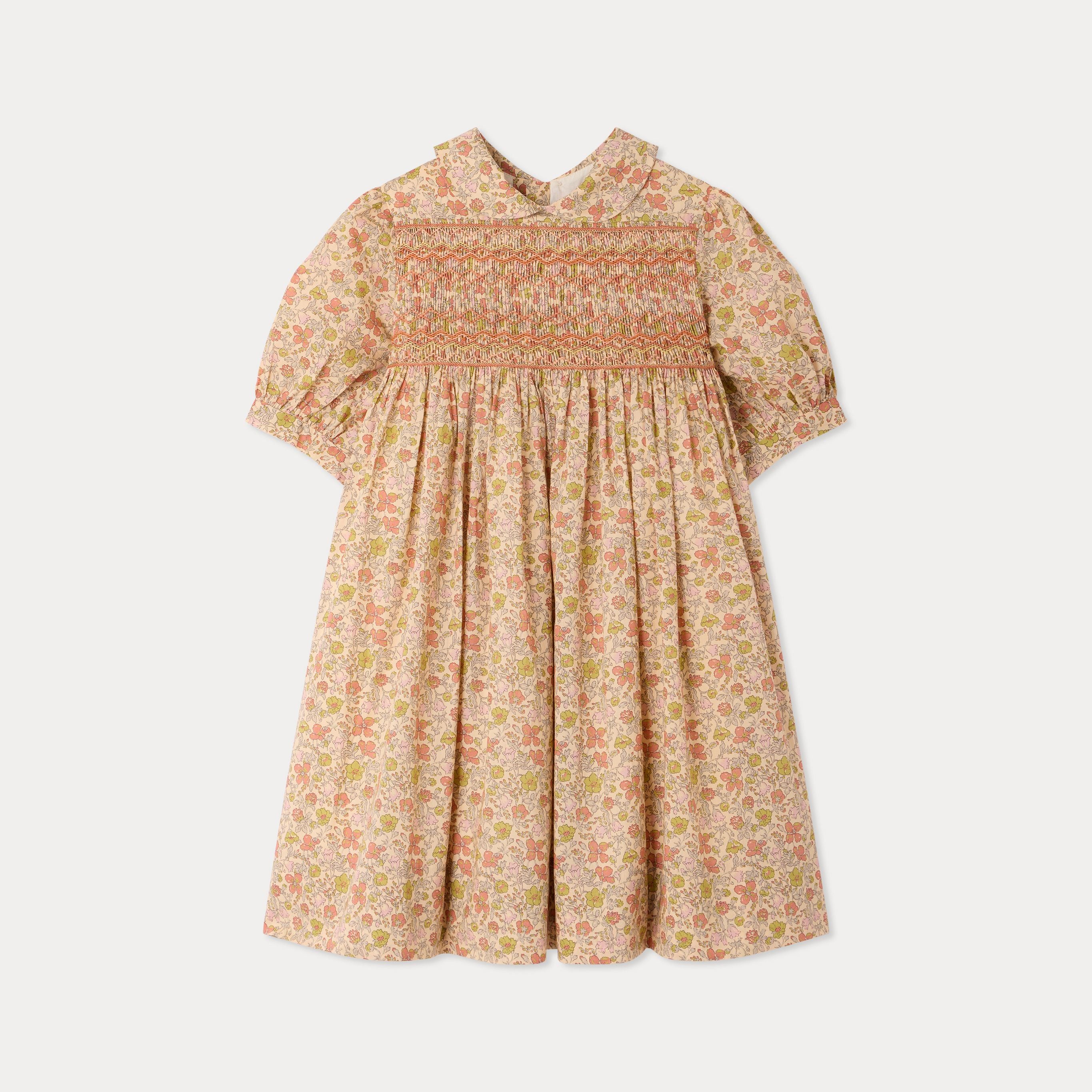 Girls Pink Floral Cotton Dress