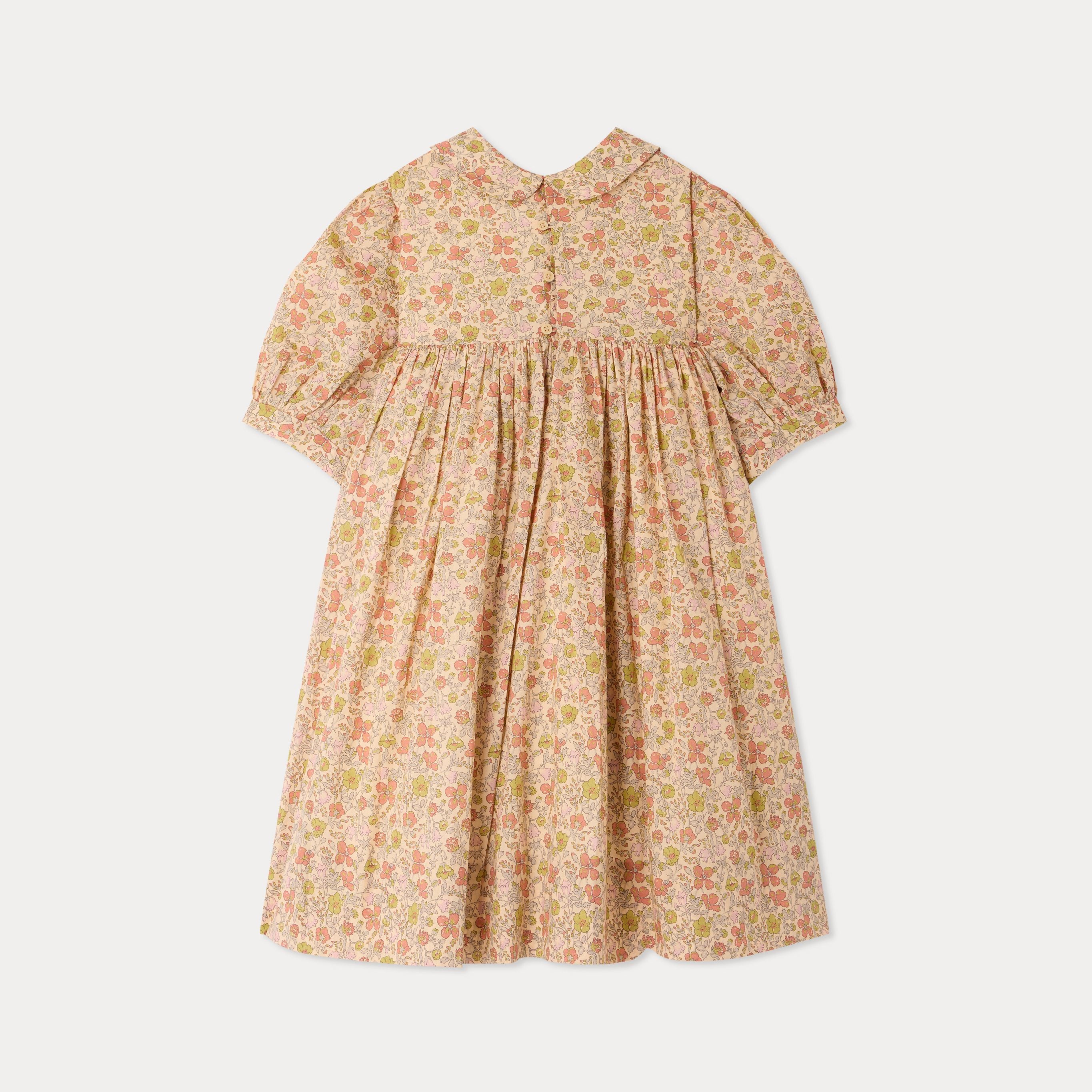 Girls Pink Floral Cotton Dress