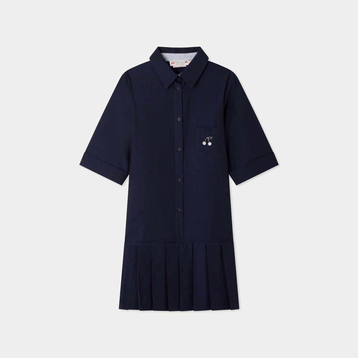 Girls Navy Cotton Dress
