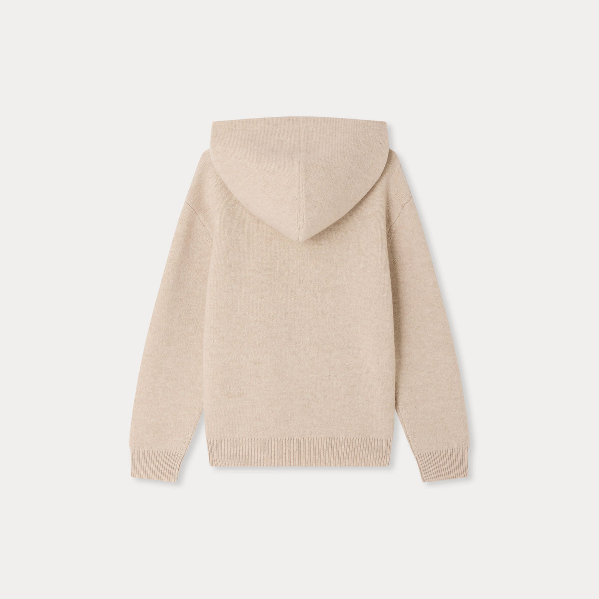 Pull en laine beige à capuche pour filles