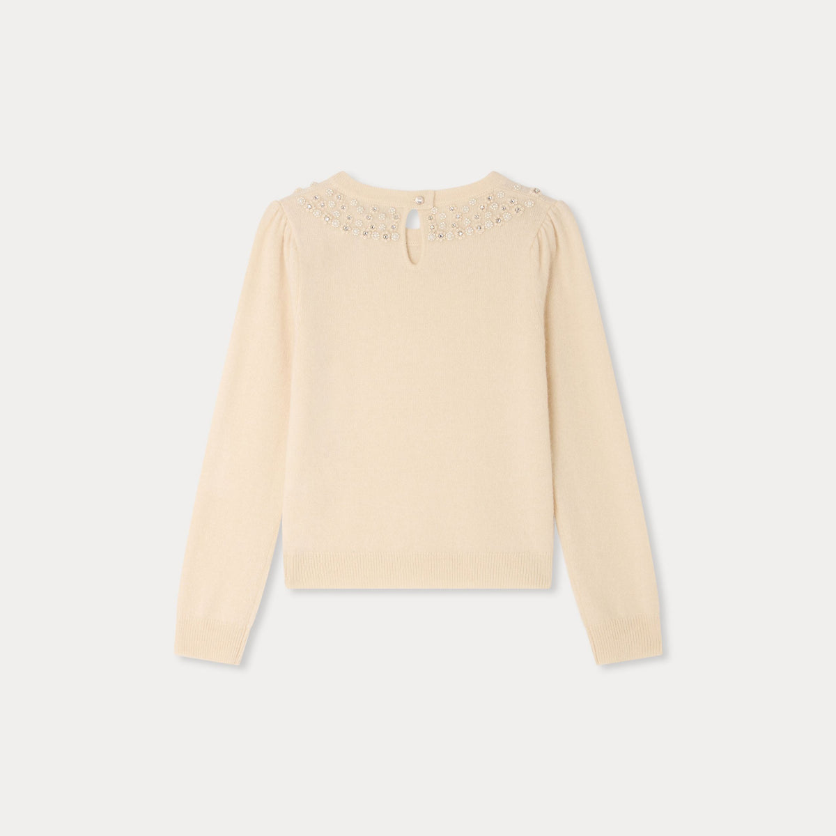 Pull blanc en cachemire pour fille