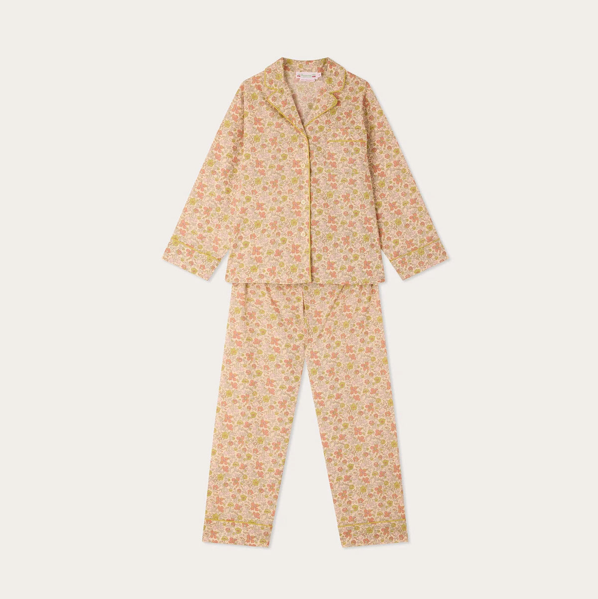 Ensemble de Nuit en Coton Rose Fleuri pour Filles