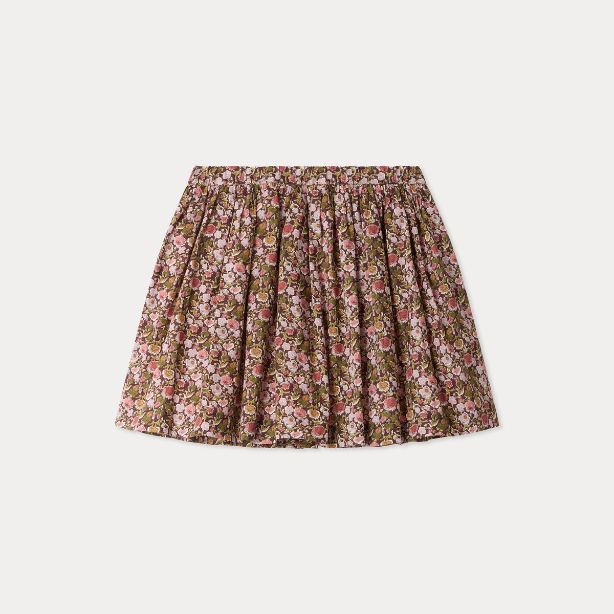 Girls Pink Floral Cotton Skirt