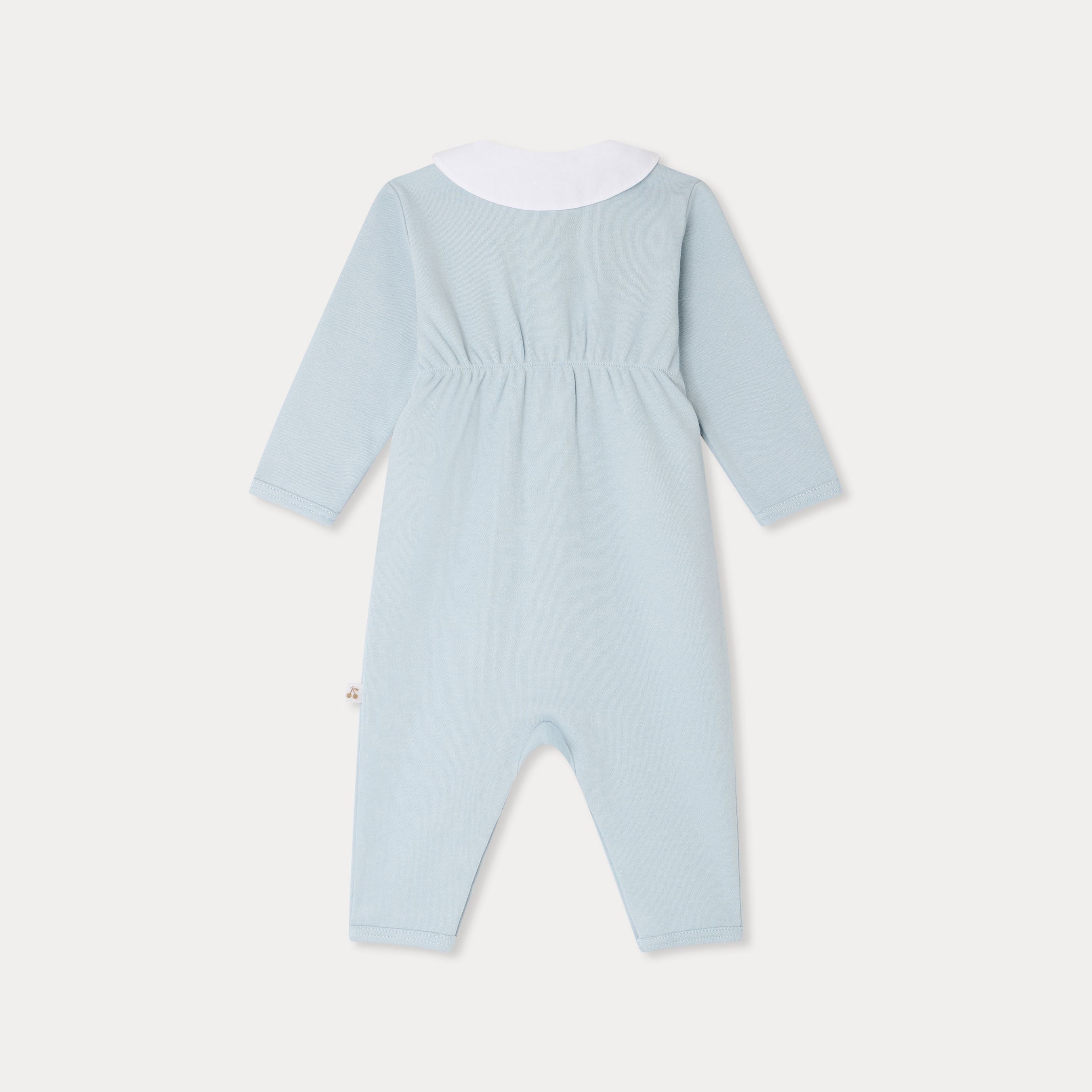 Baby Boys Light Blue Cotton Babysuit