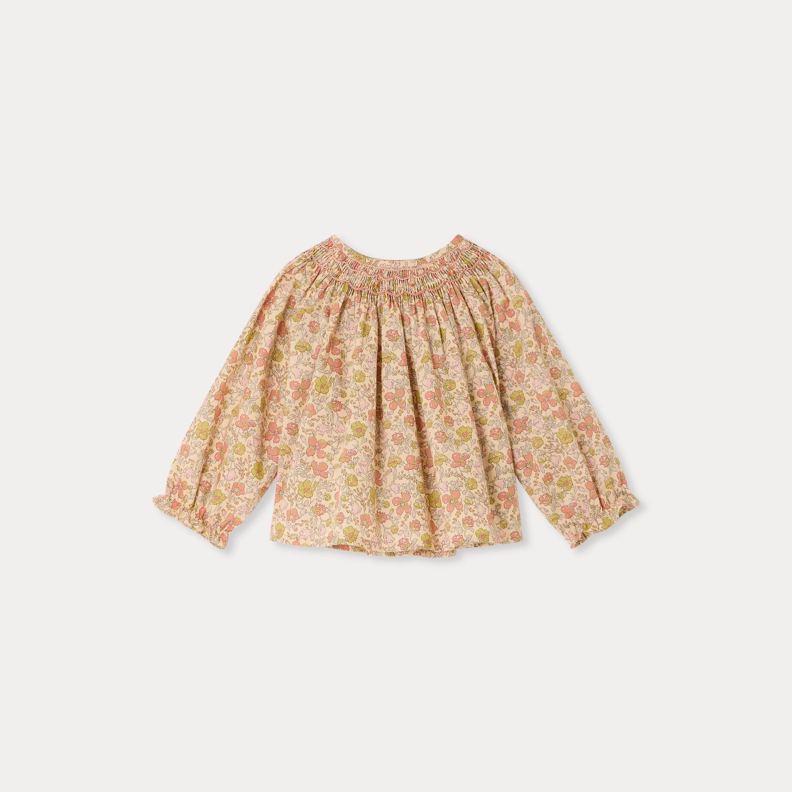 Baby Girls Pink Floral Cotton Blouse