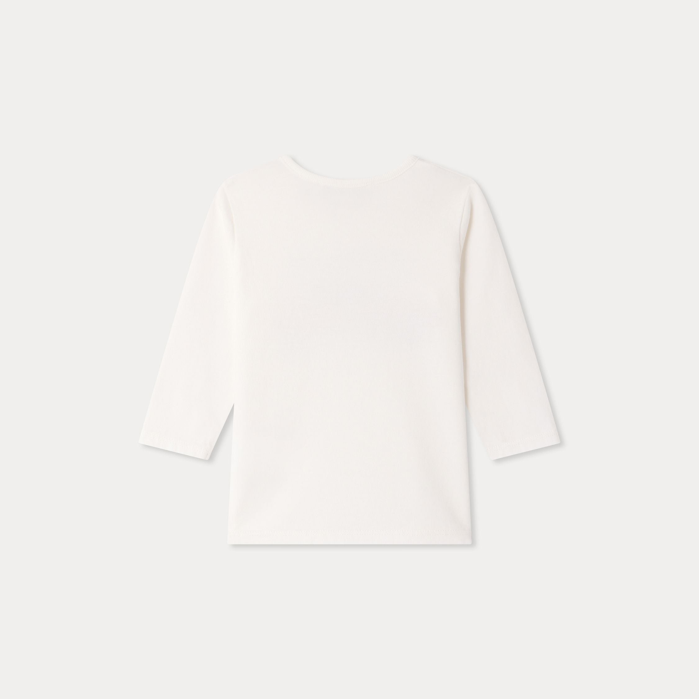 Baby Boys White Printed Cotton T-Shirt