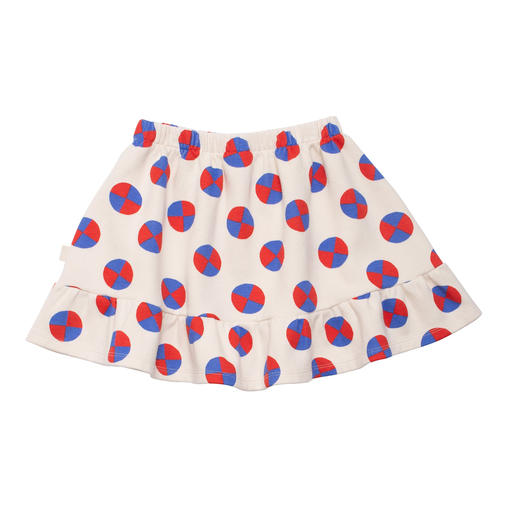 Girls White Pattern Cotton Skirt