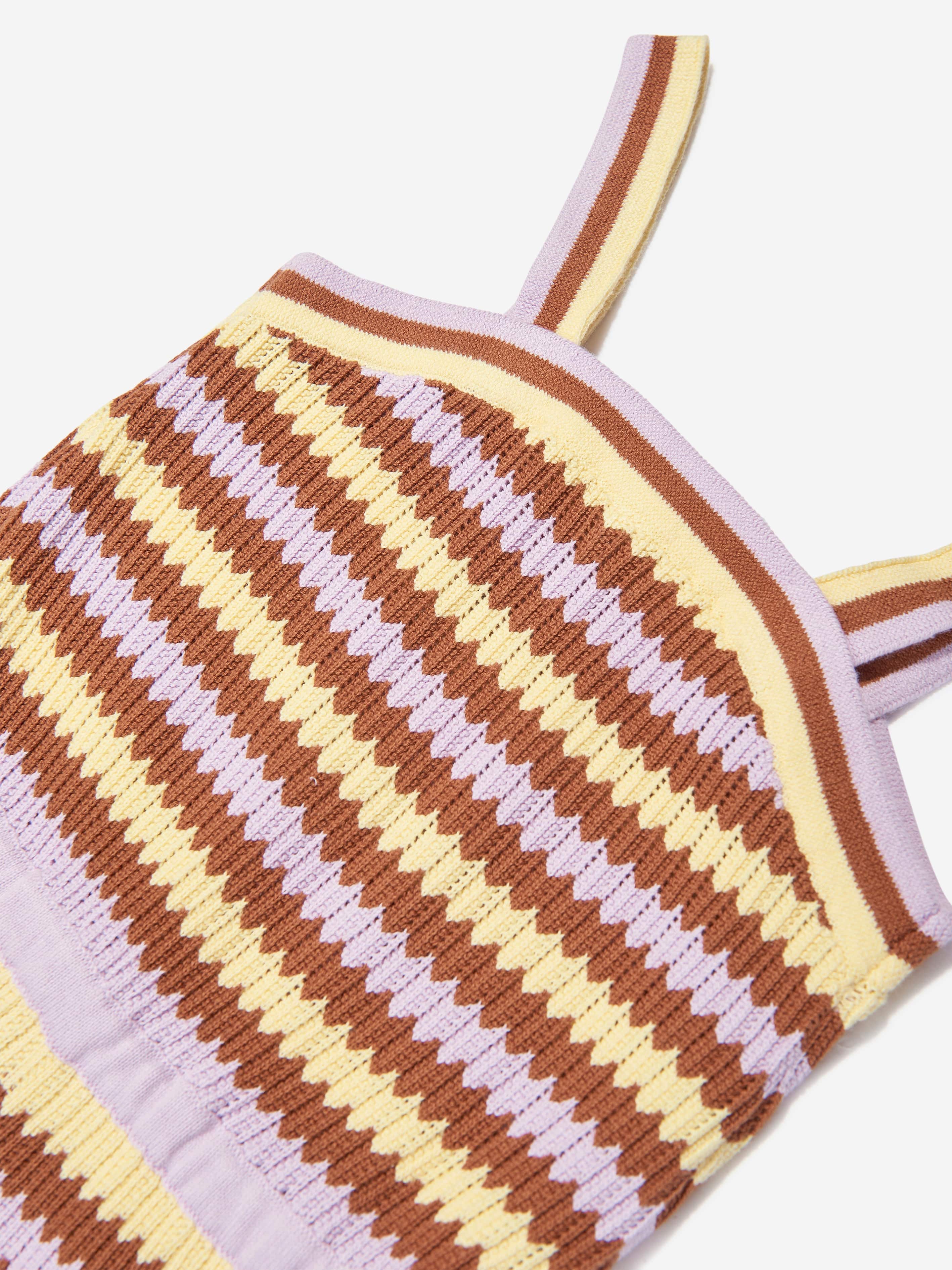 Zimmermann Girls Pop Textured Knit Playsuit in Multicolour