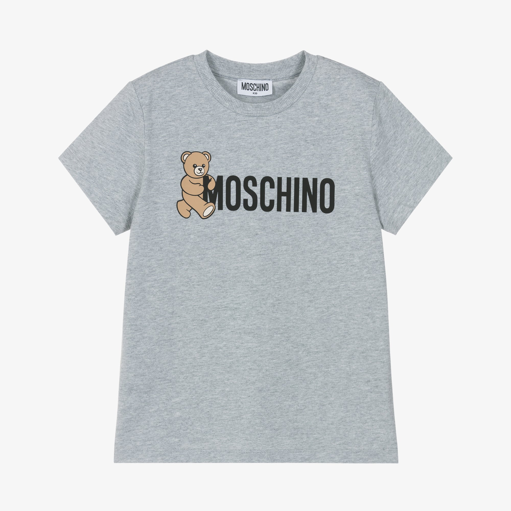 Boys & Girls Grey Printed Cotton T-Shirt