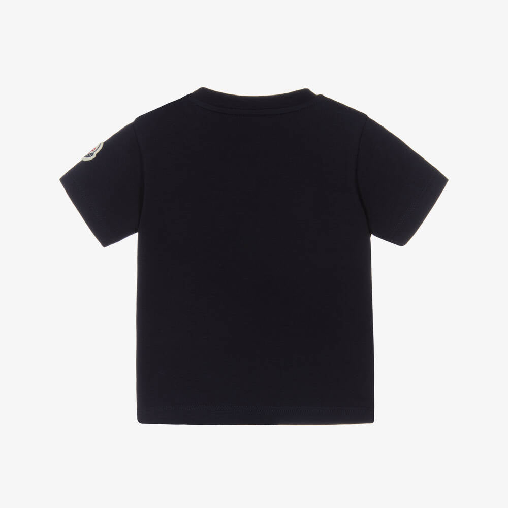 Baby Boys & Girls Navy Skiing Bear Cotton T-Shirt