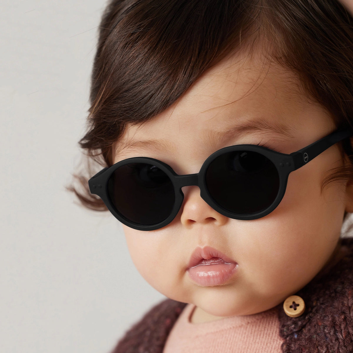 Lunettes de soleil noires « #d » pour bébés garçons et filles (0-9 mois)