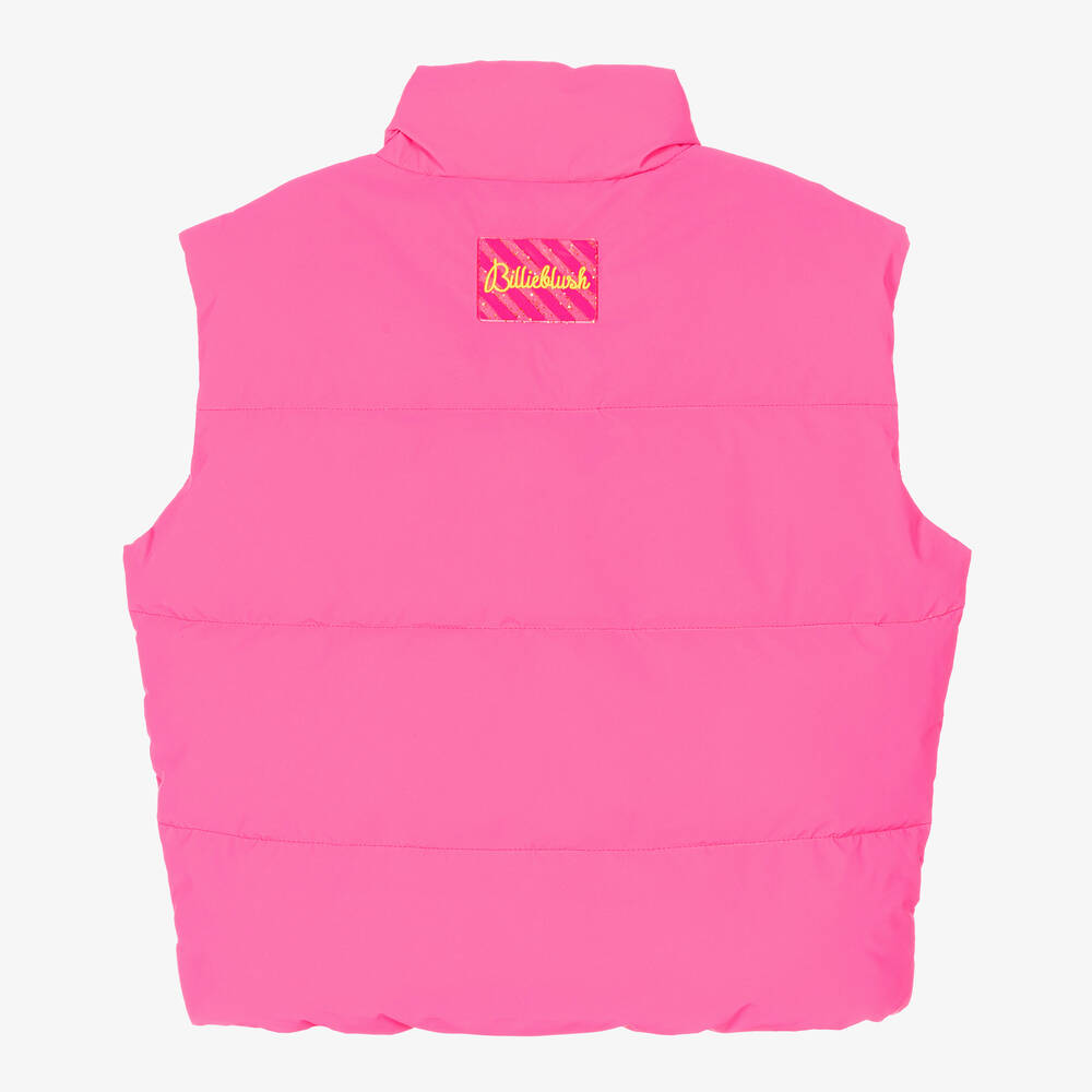 Girls Neon Pink Padded Gilet