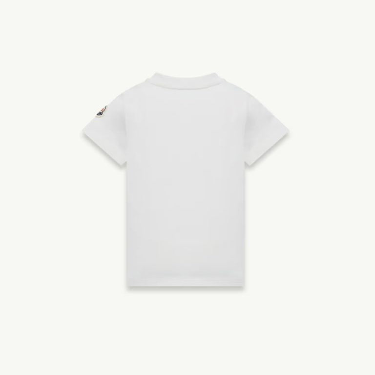 Baby Girls White Embroidered Logo Cotton T-Shirt