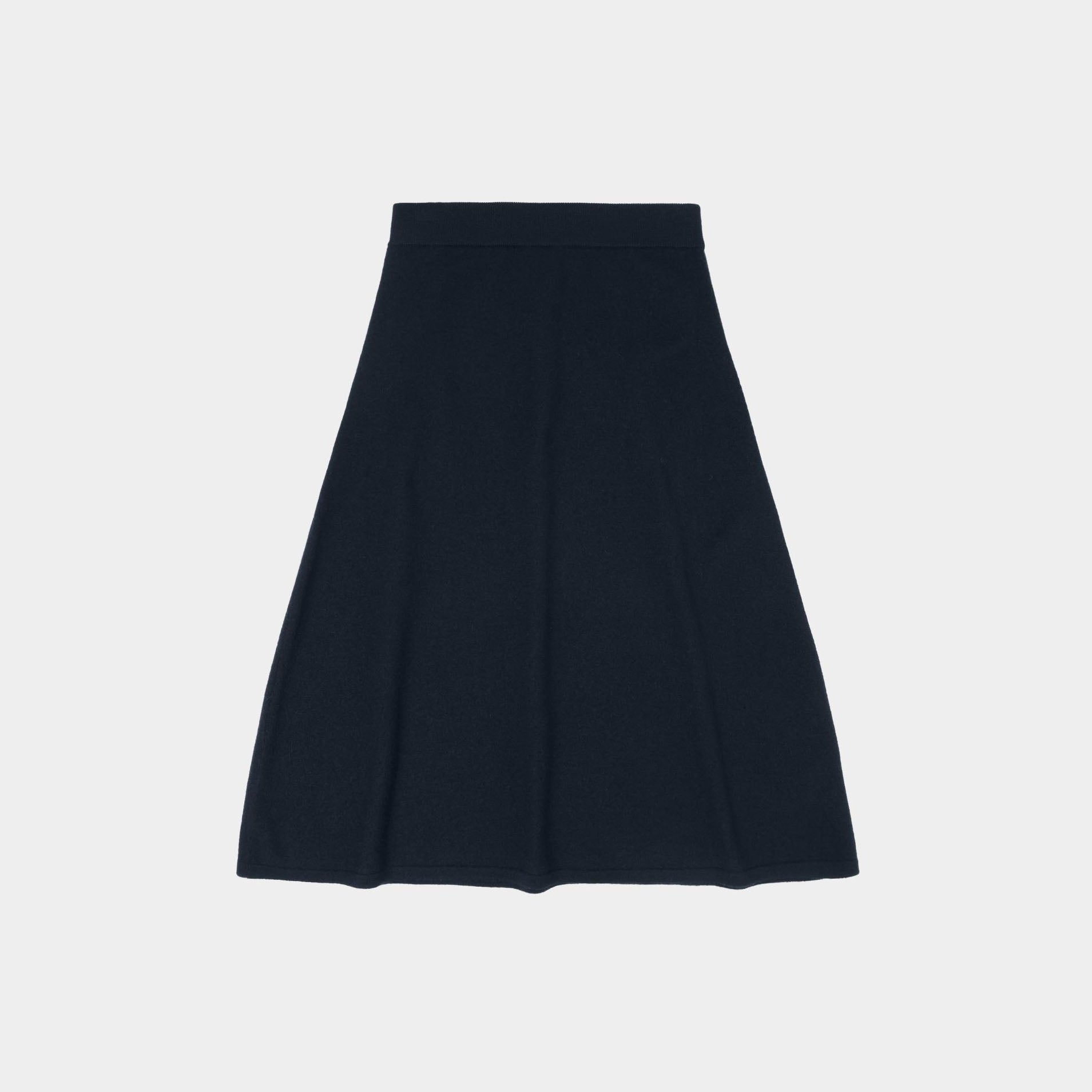 Women Navy Wool Skirt
