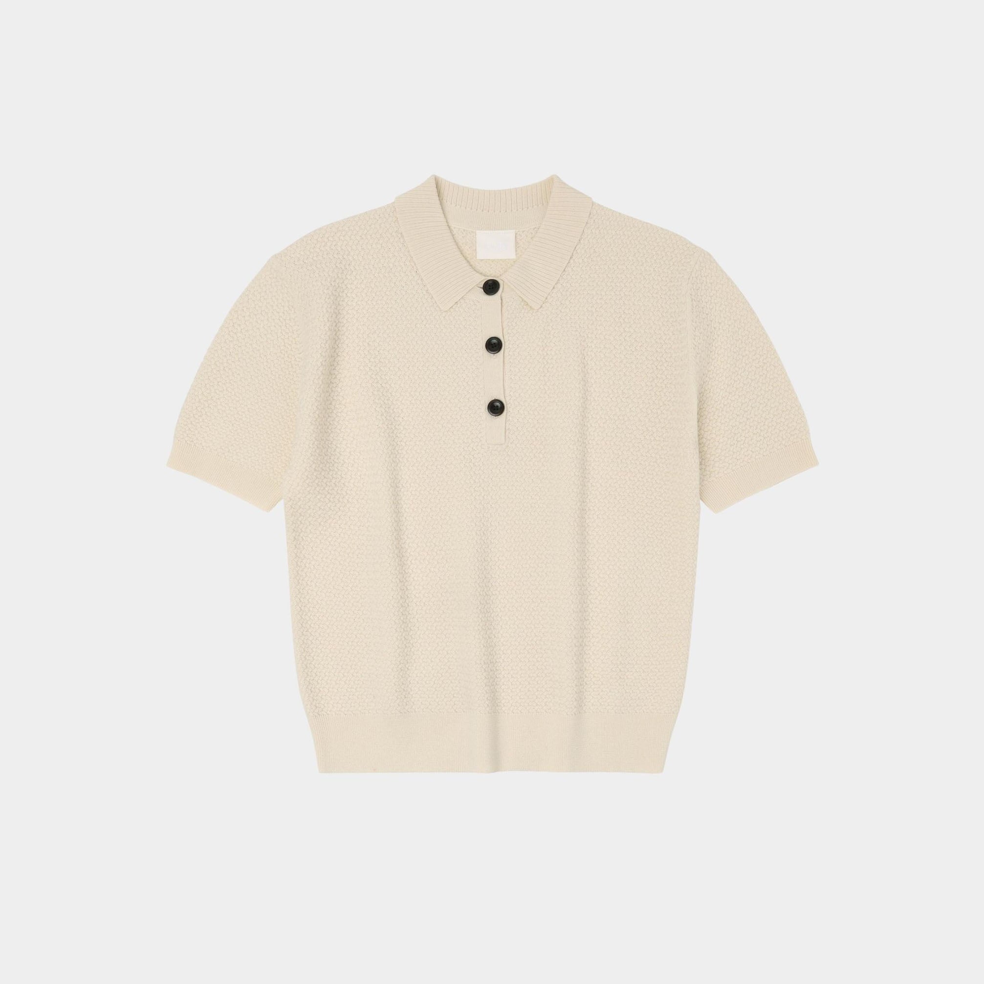 Women White Wool Polo Shirt