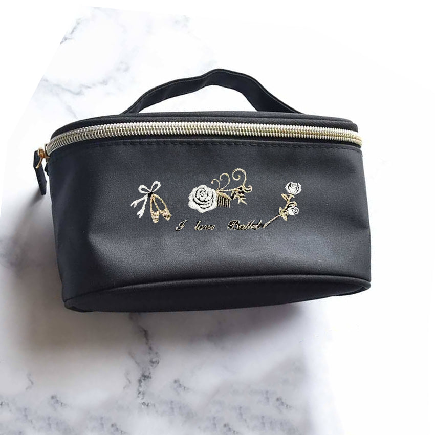 Girls White Embroidered"g60/A (Paquita Kitri) White"Vanity Pouch(宽17x高9x深6.5cm)