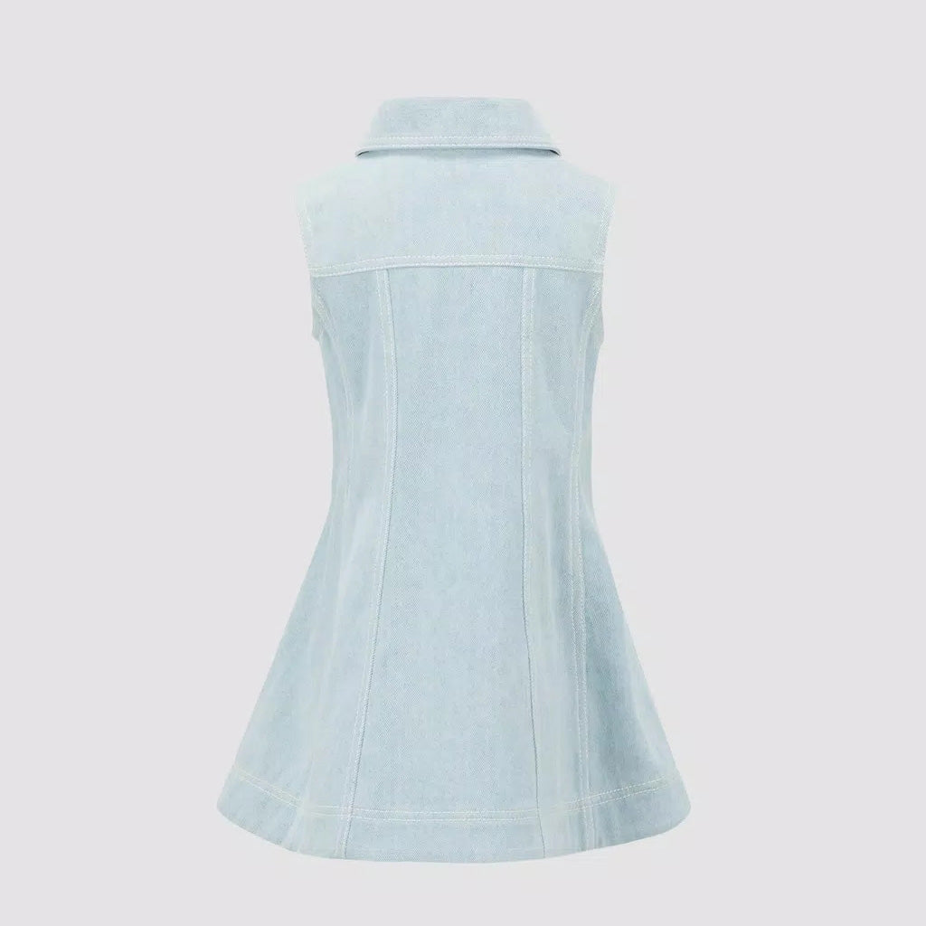 Girls Light Blue Denim Dress