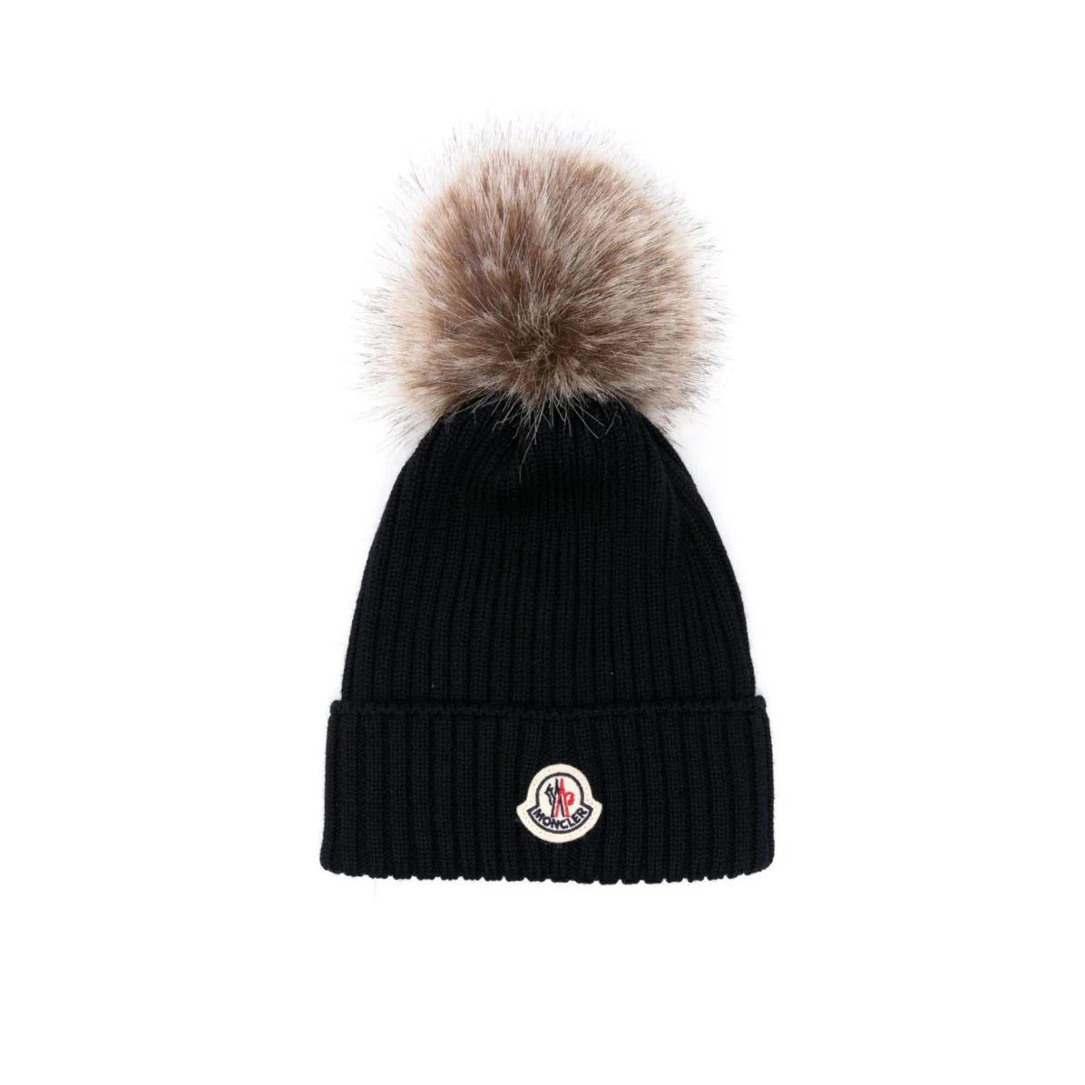 Girls Navy Wool Pom-Pom Hat
