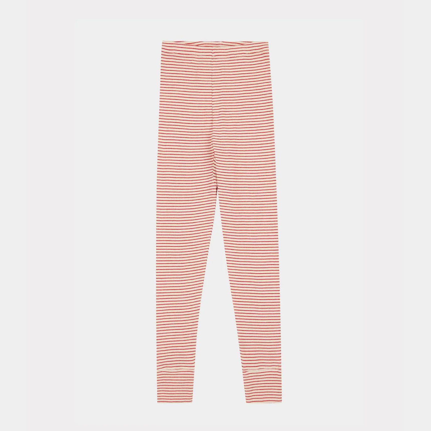 Girls Red Stripes Cotton Leggings
