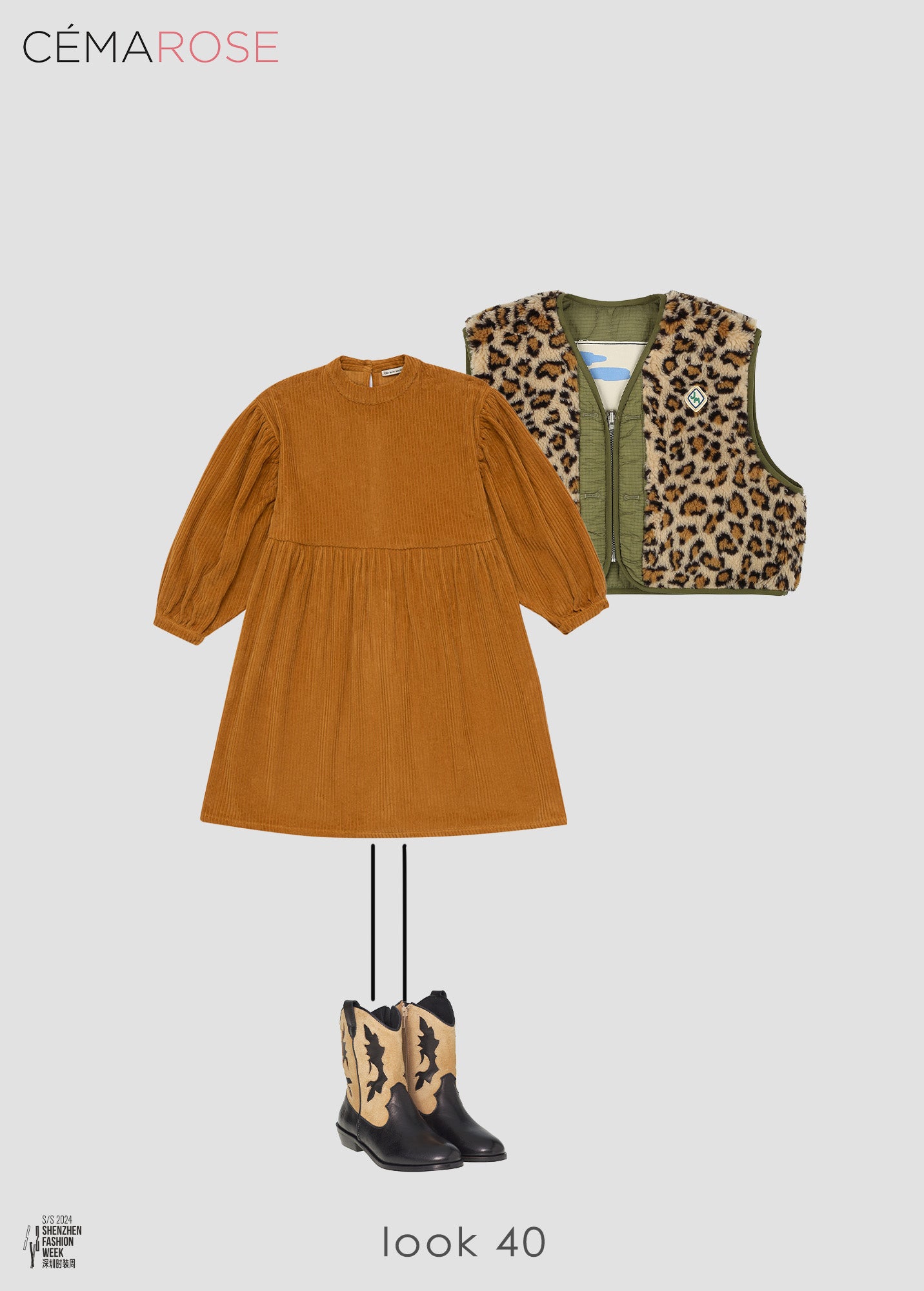 Girls Brown Corduroy Dress