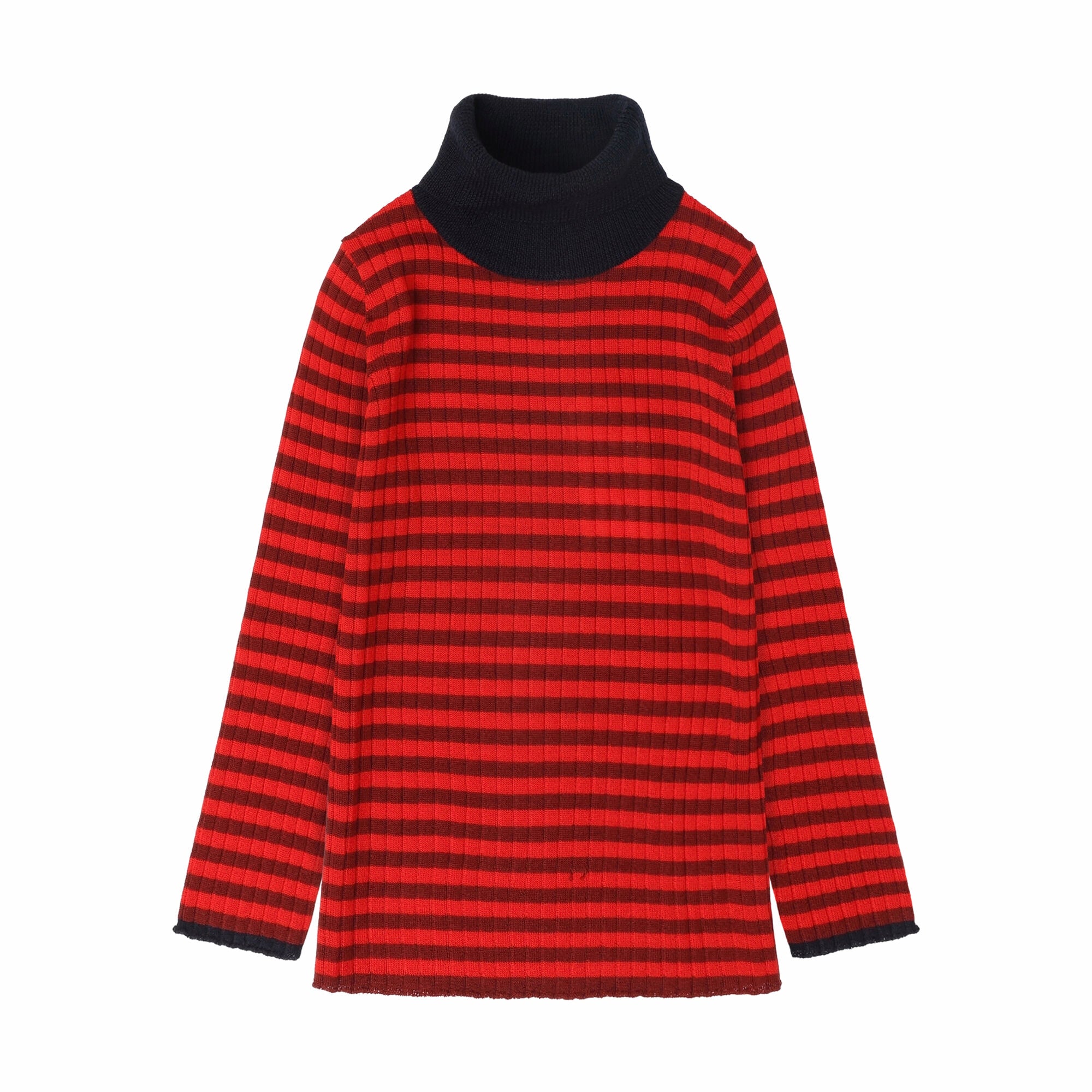 Boys & Girls Red Stripes Wool Turtleneck